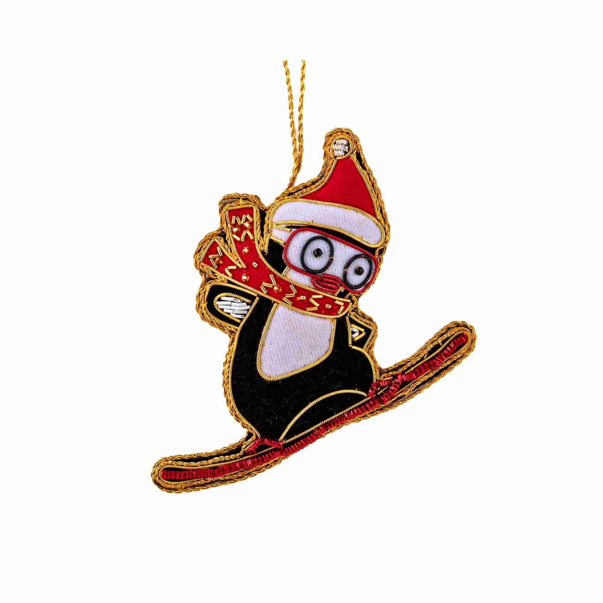 XMAS Zardozi Penguin on Skis