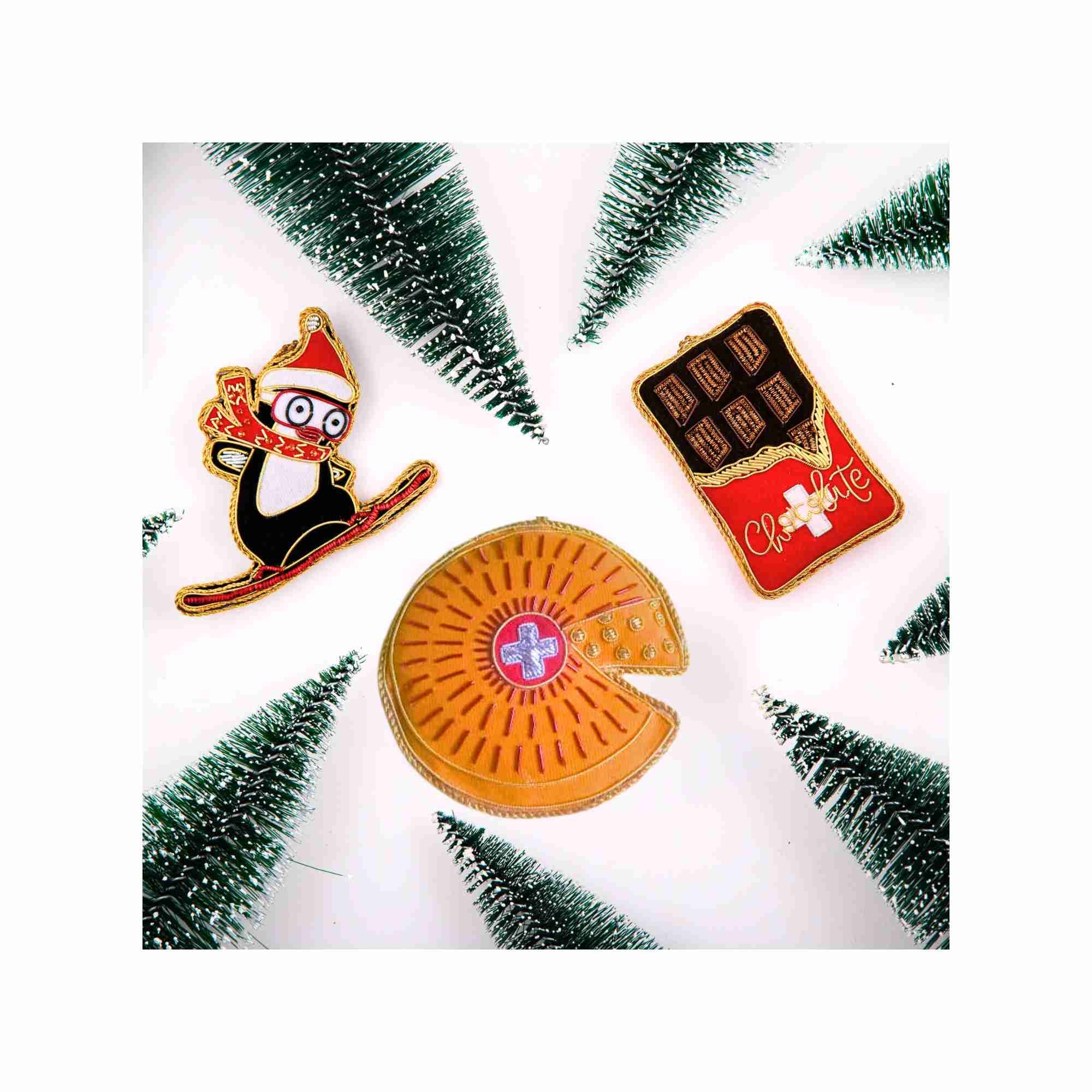 XMAS Zardozi Swiss Cheese Wheel