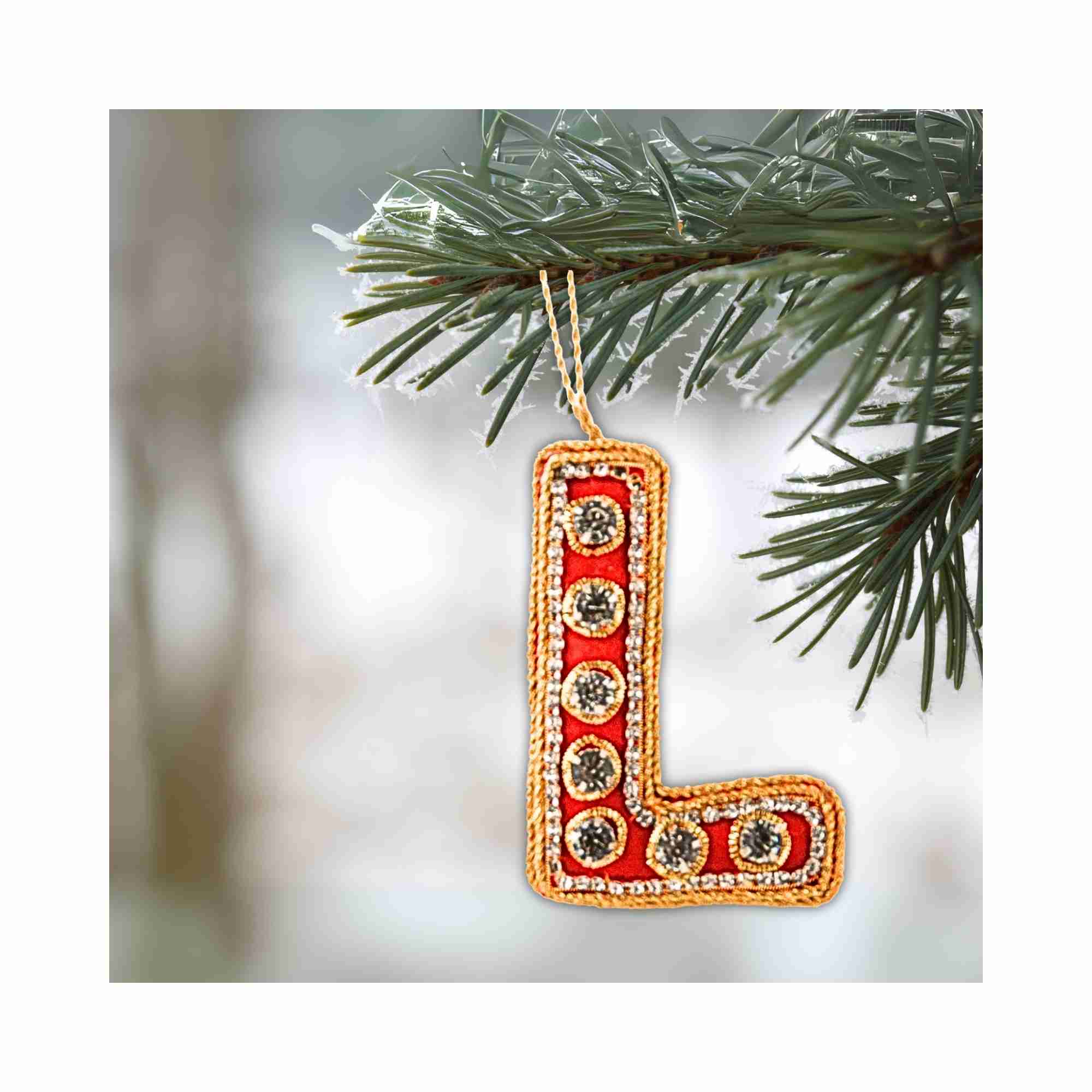 XMAS Zardozi Letter L