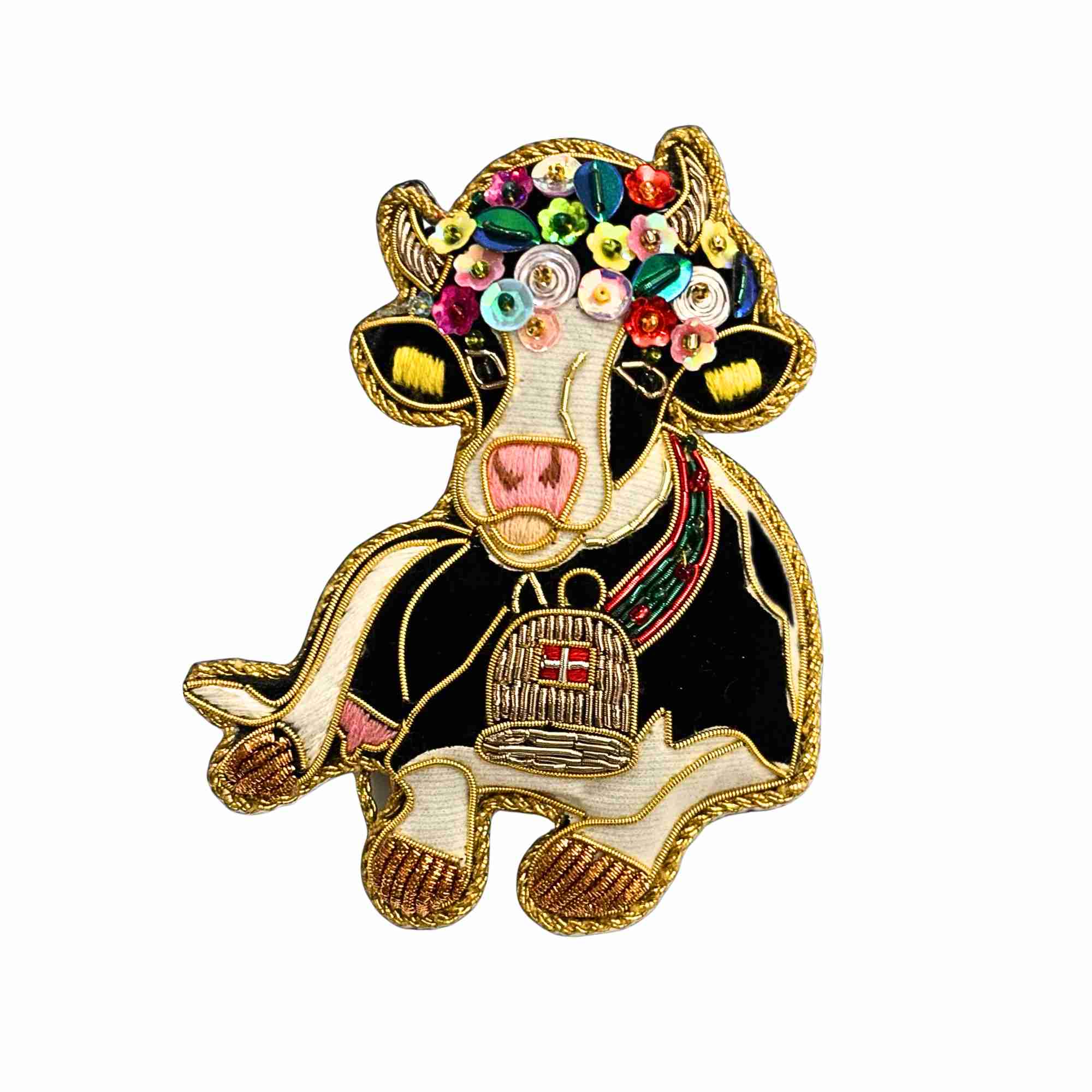 XMAS Zardozi Swiss Alpen Cow