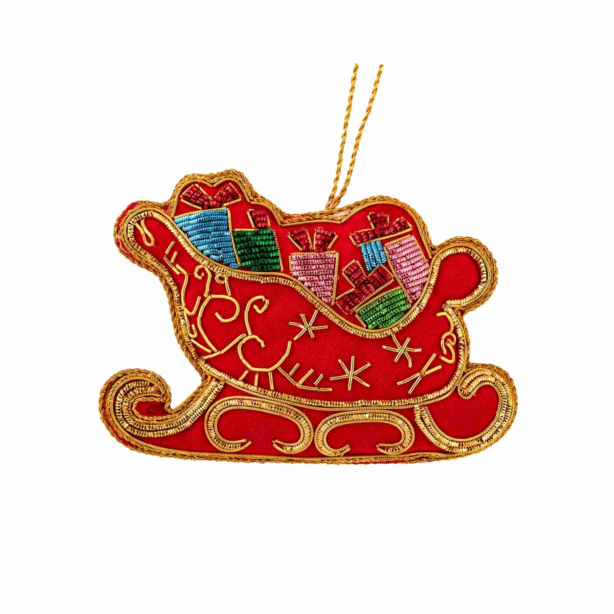 XMAS Zardozi Sleigh with Gifts