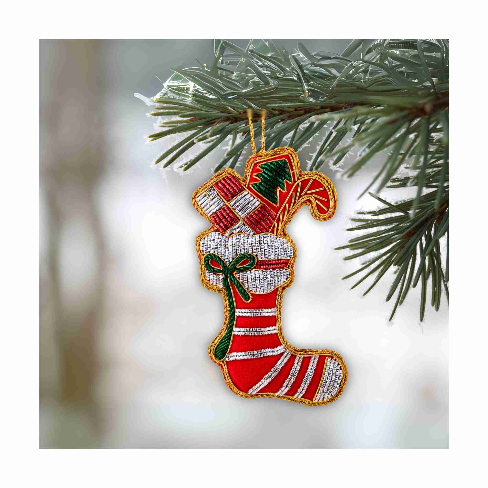 XMAS Zardozi Stuffed Stocking