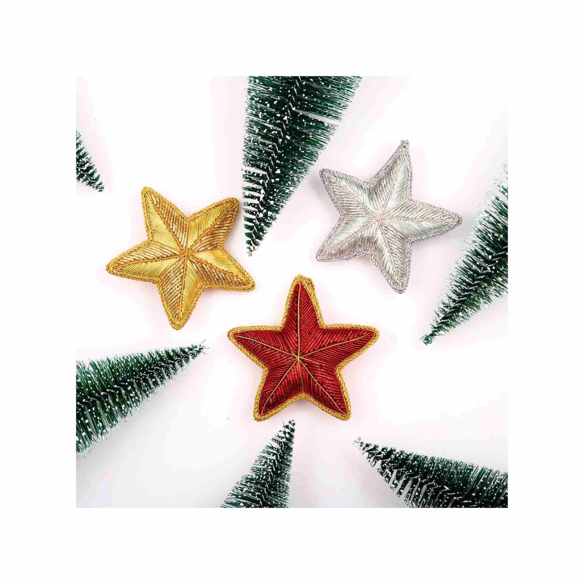 XMAS Zardozi Star - Red