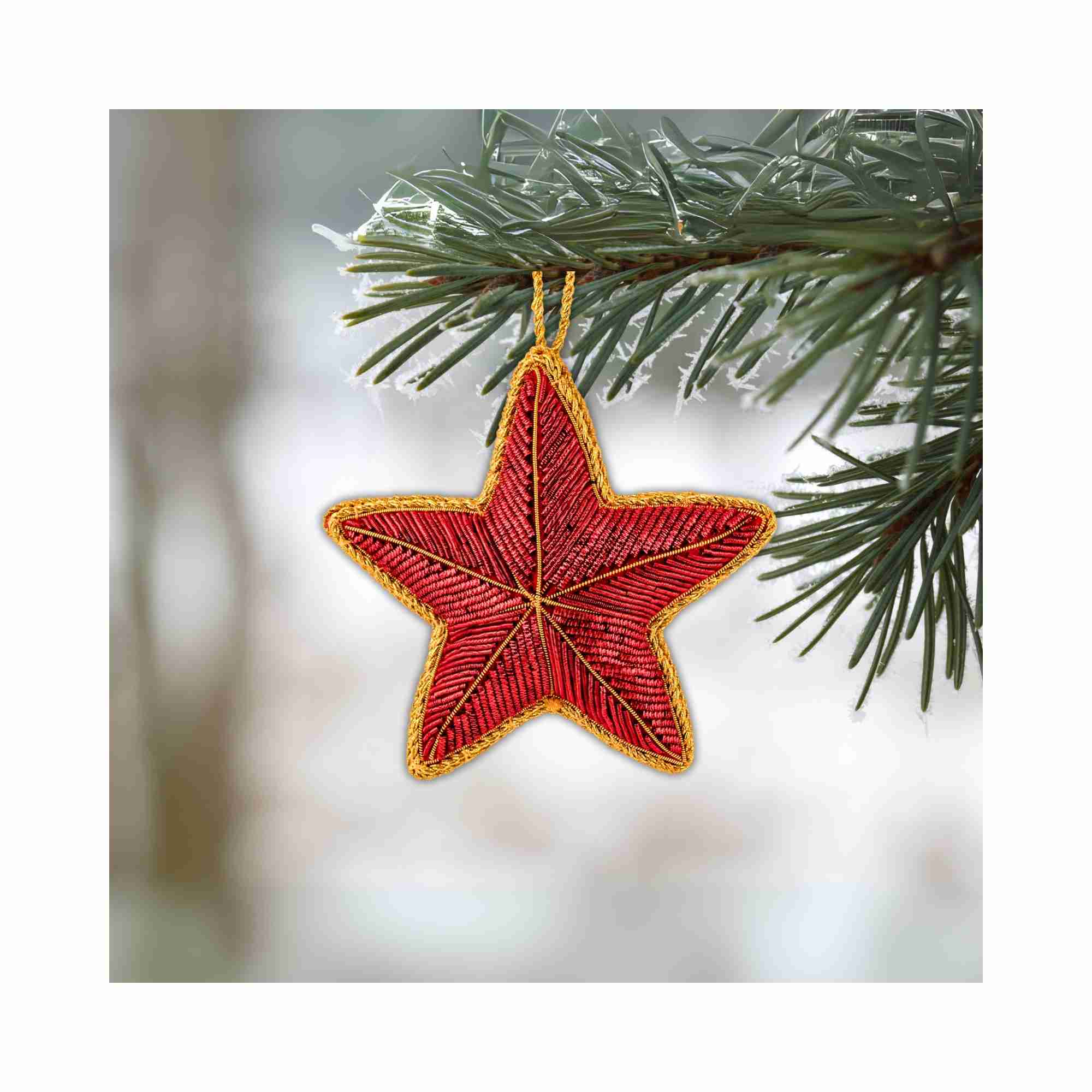 XMAS Zardozi Star - Red