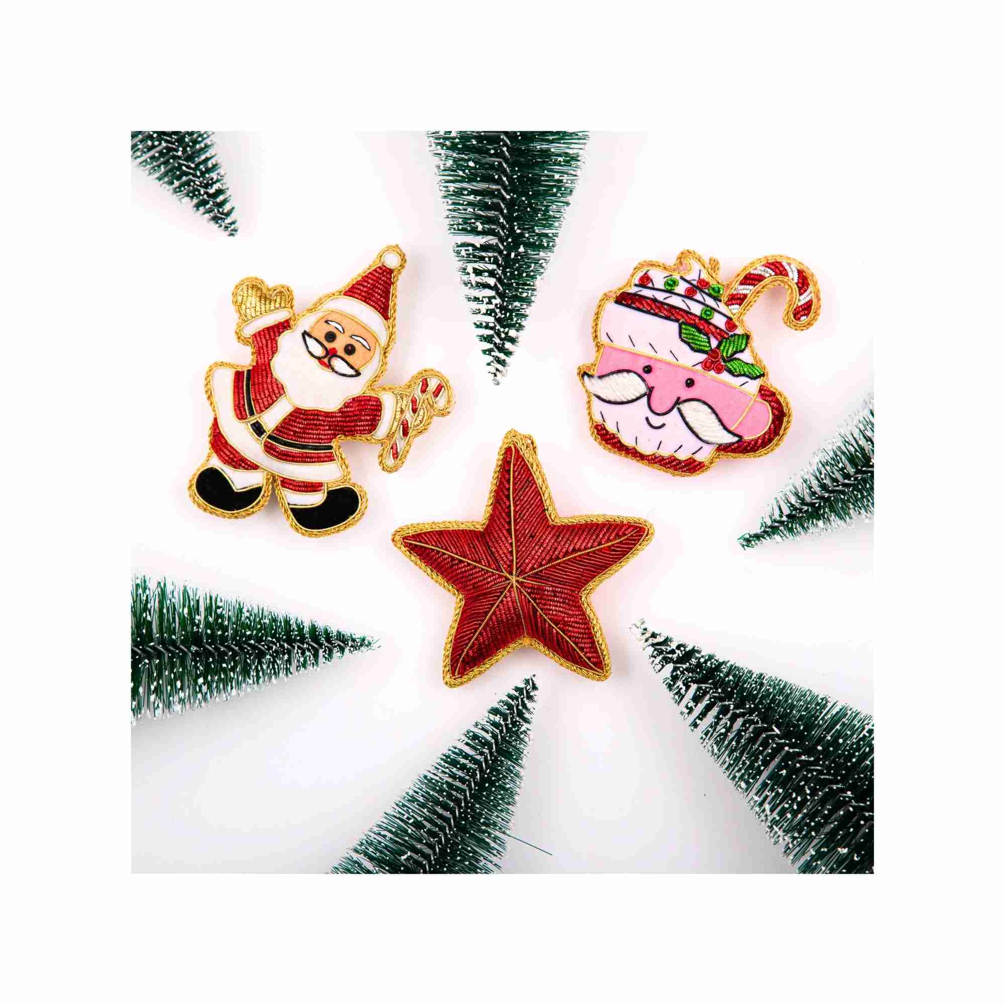 XMAS Zardozi Star - Red