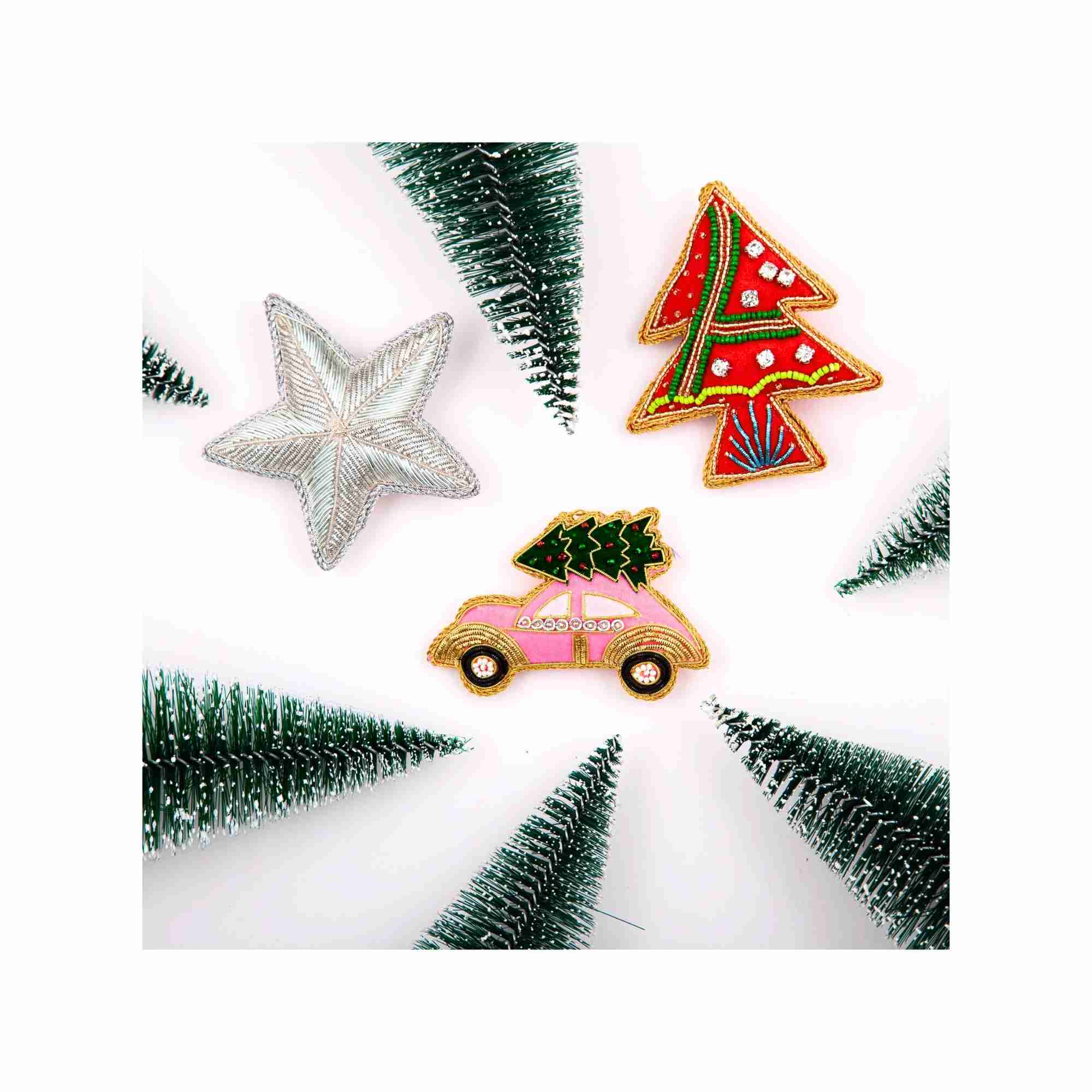 XMAS Zardozi Star- Silver