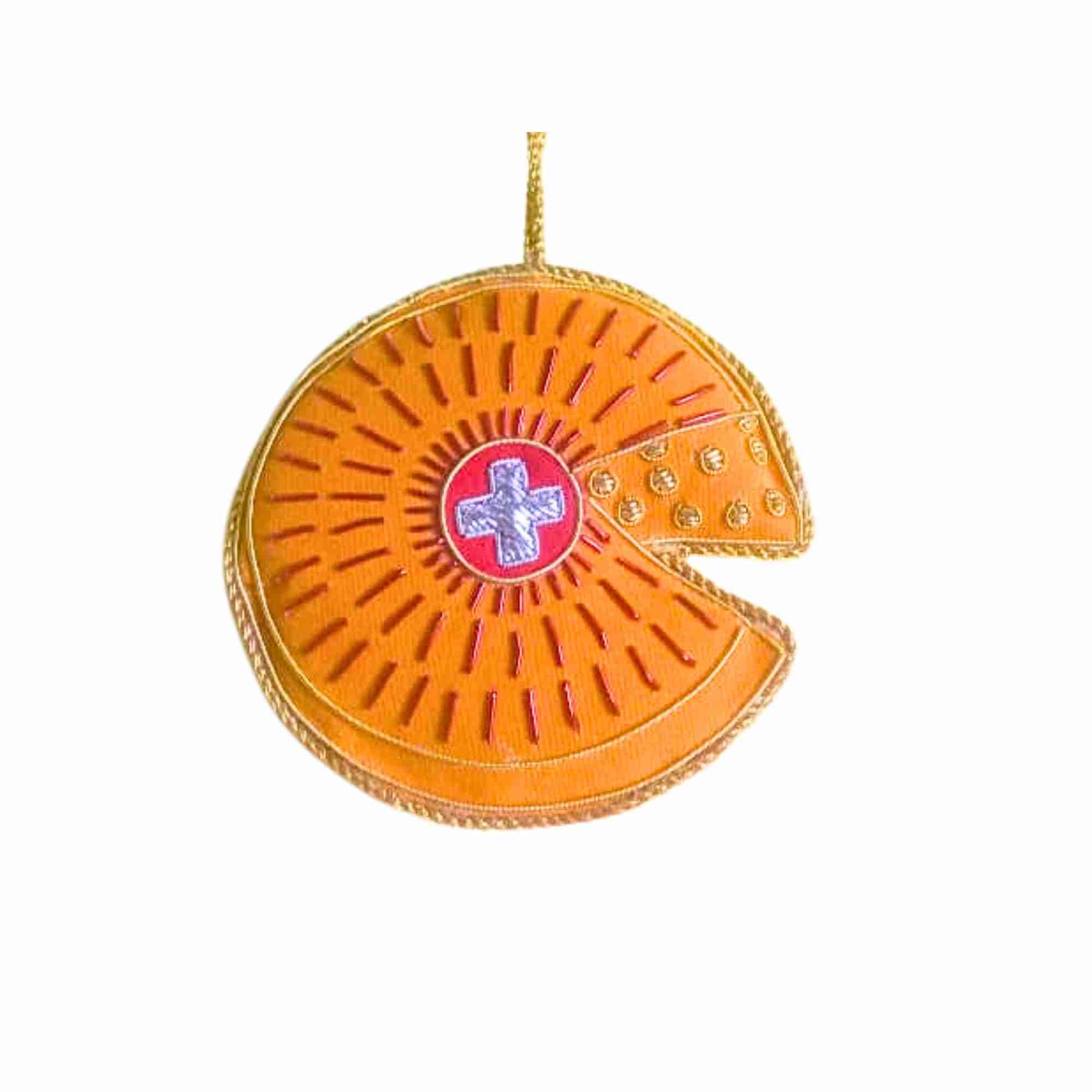 XMAS Zardozi Swiss Cheese Wheel