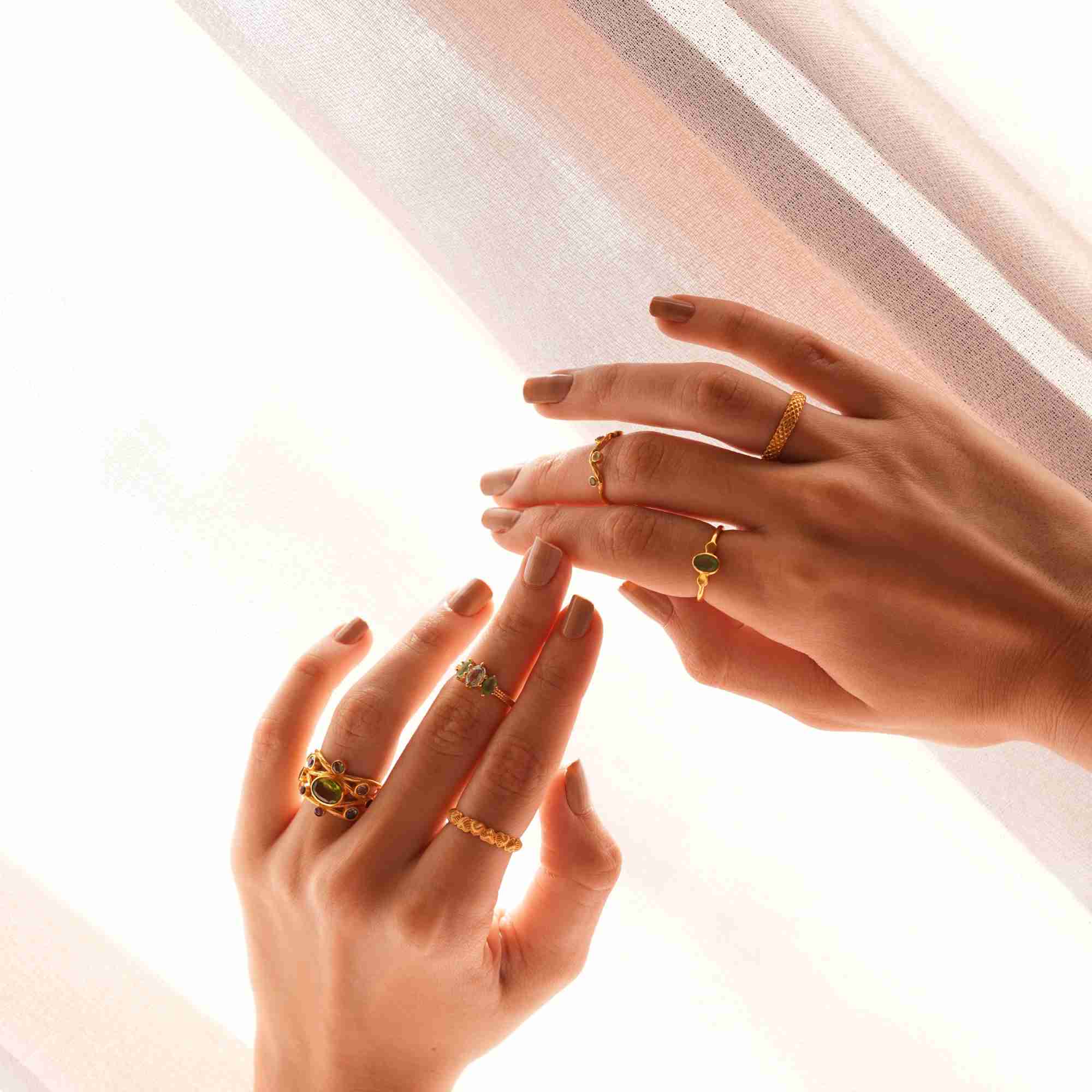 PINNACLE Bandring mit Diamantschliff Gold
