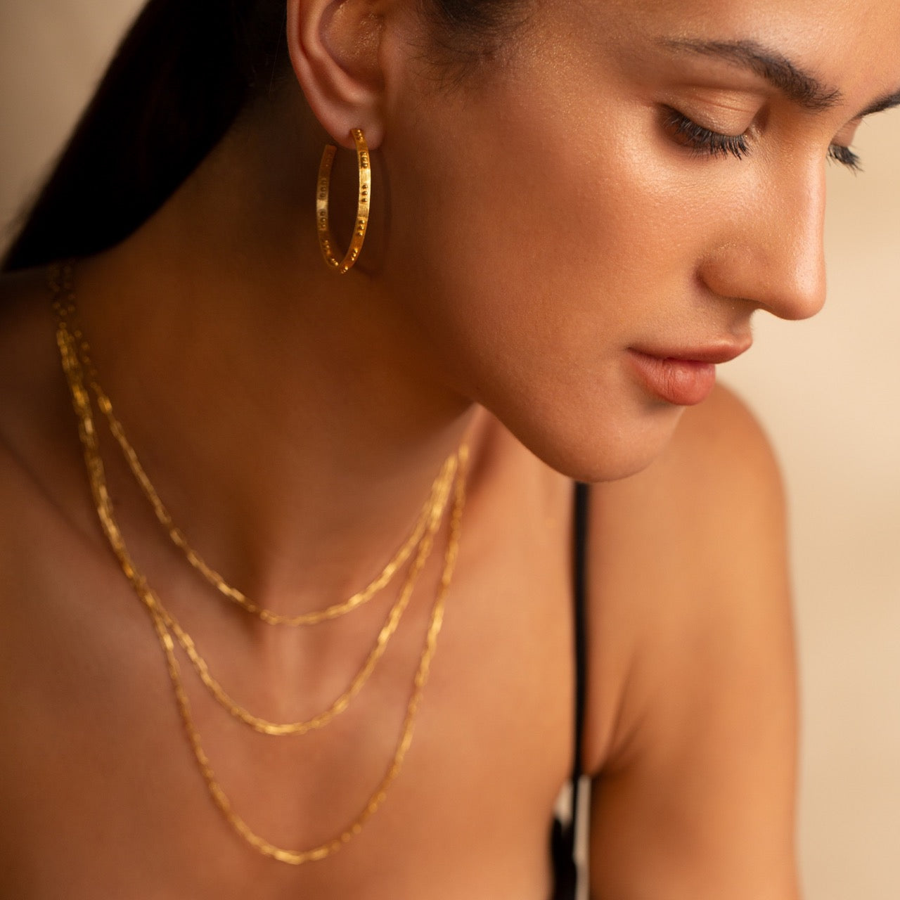 Love of Dots Braille Hoops Gold