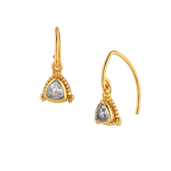 Geo Glam Triangle Stone Drop Earrings