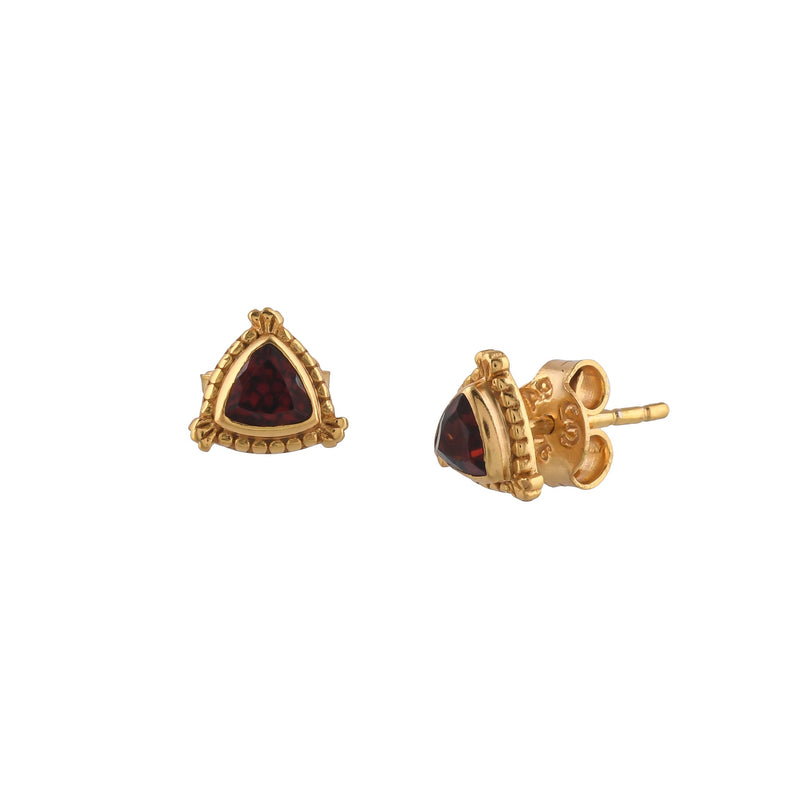 Delicate Vintage Triangle Stone Stud Earrings