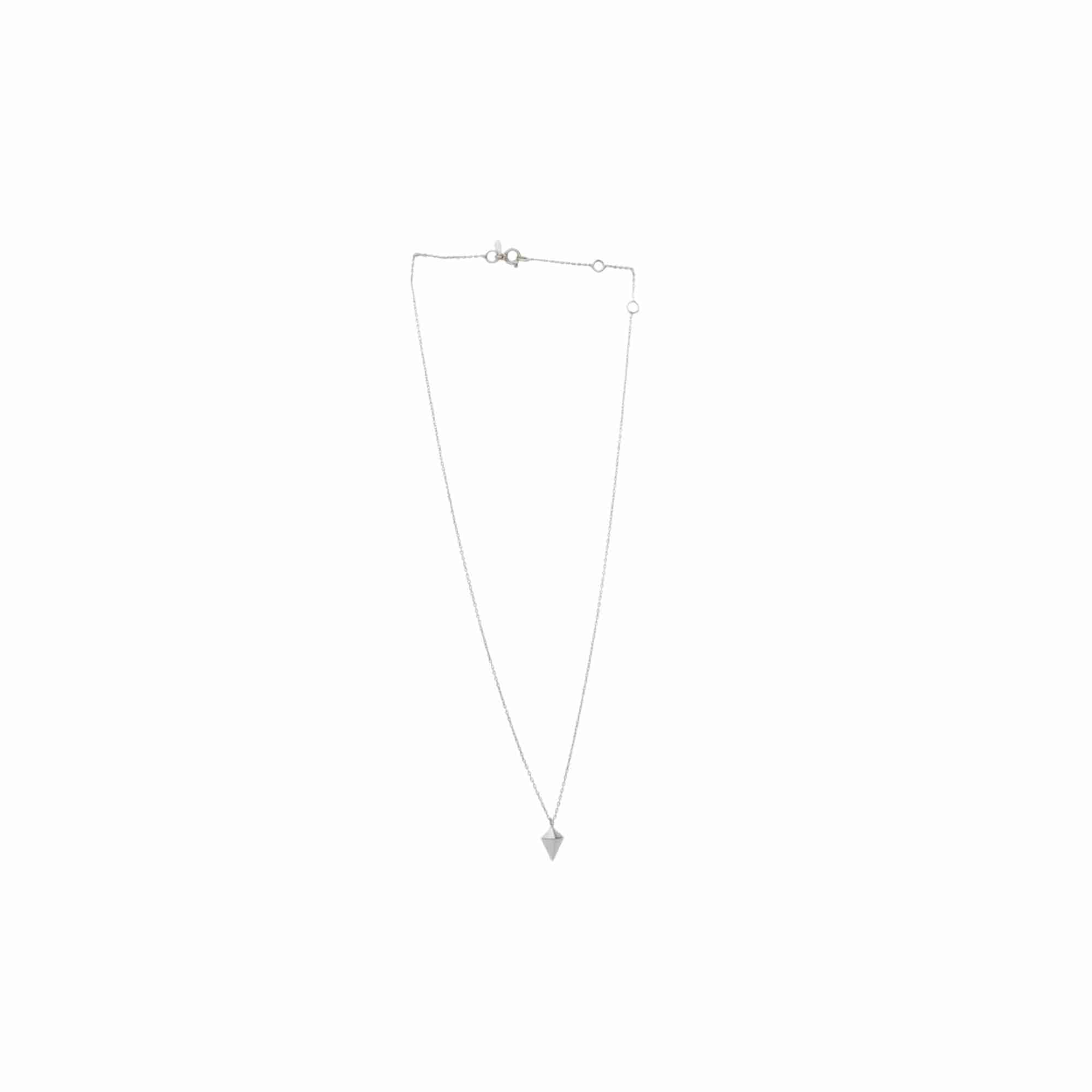 PINNACLE Pyramid Geometric Pendant Necklace Silver