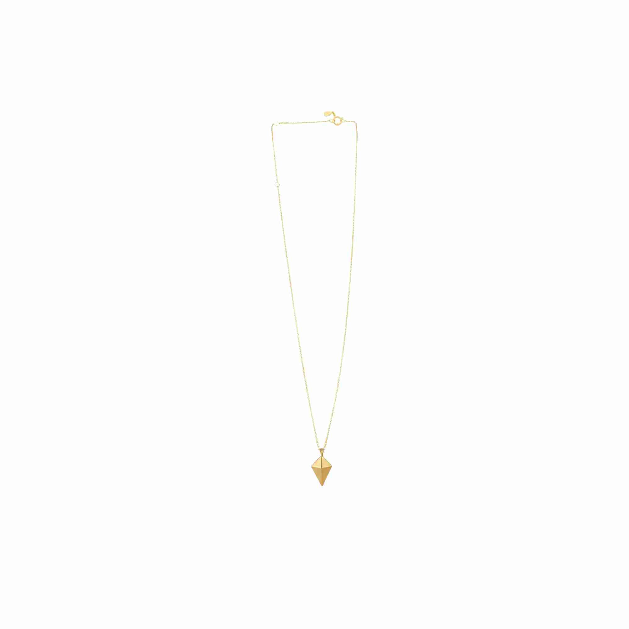 PINNACLE Pyramid Geometric Pendant Necklace Gold.