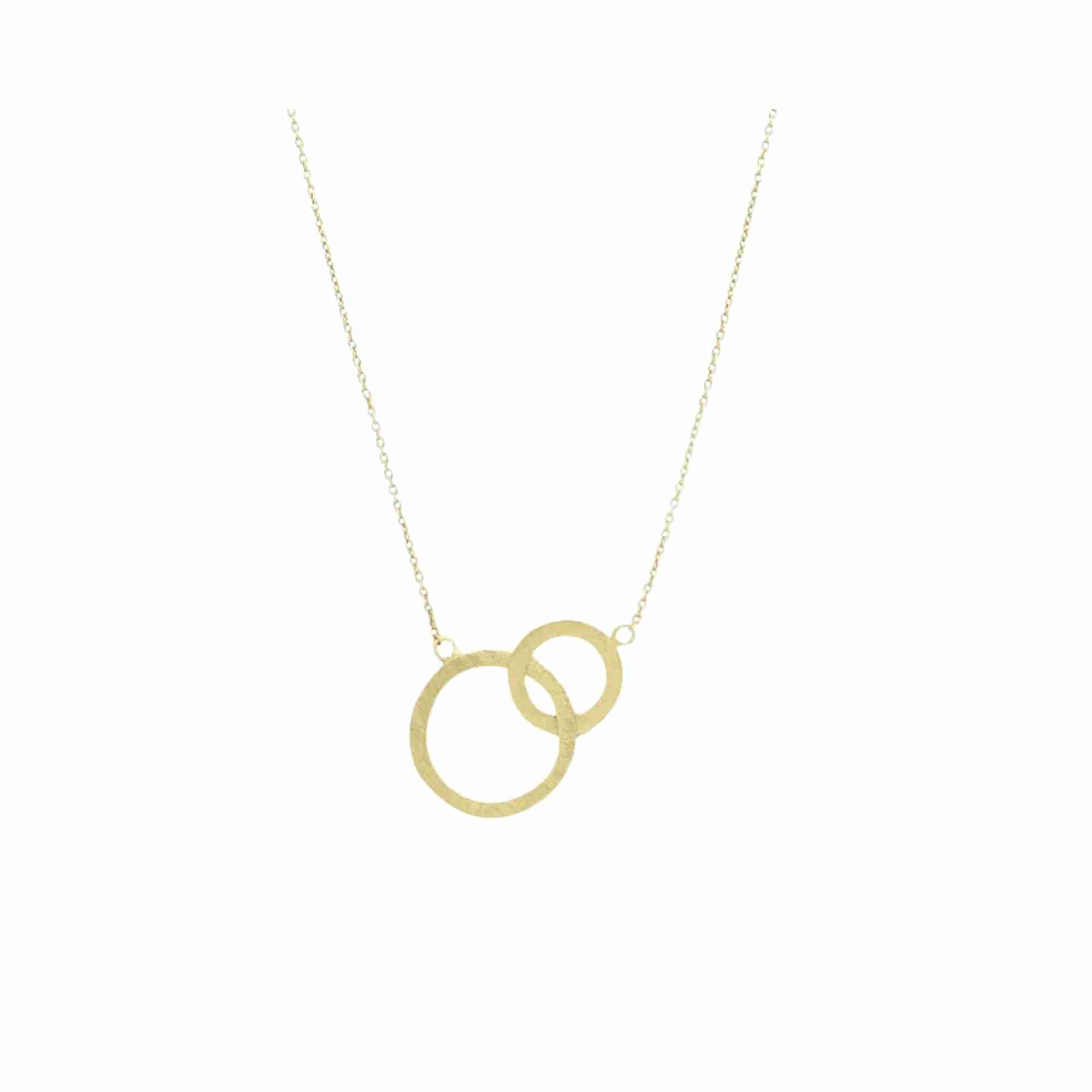 Shimmering disks interlinked circles necklace Gold