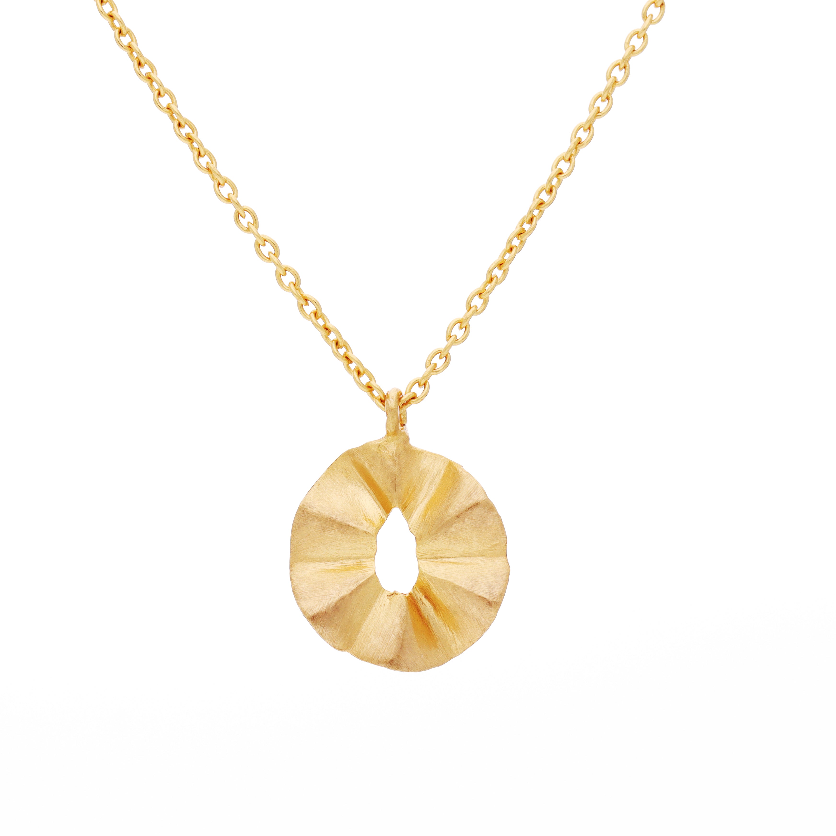 Ribbons and Lace Furls Pendant Necklace Gold