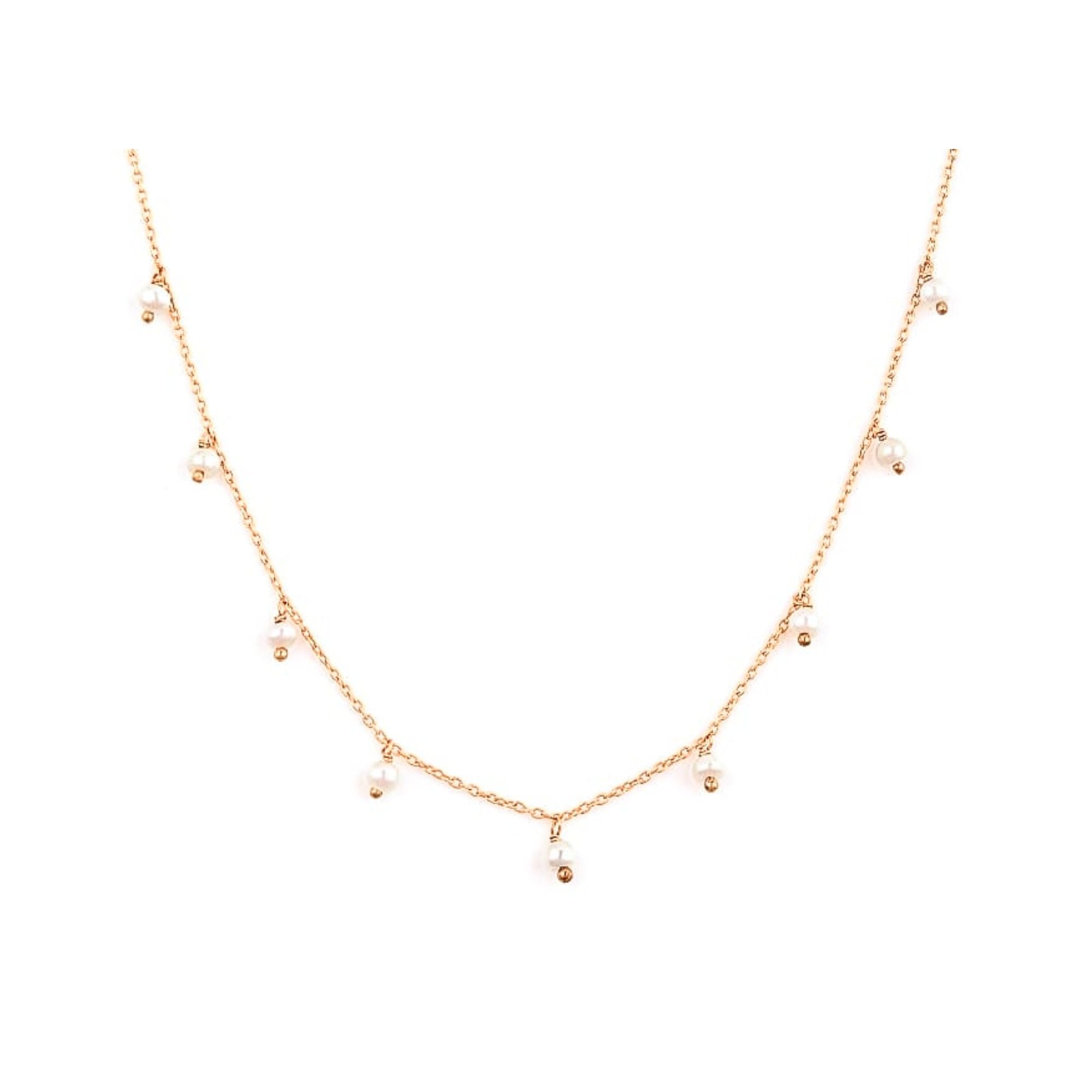 Pearls Galore Pearl Droplets Choker Necklace Gold