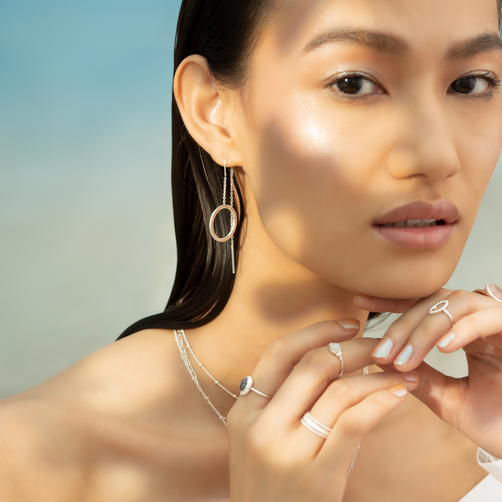 Delicate Vintage Oval Stone Adjustable Ring