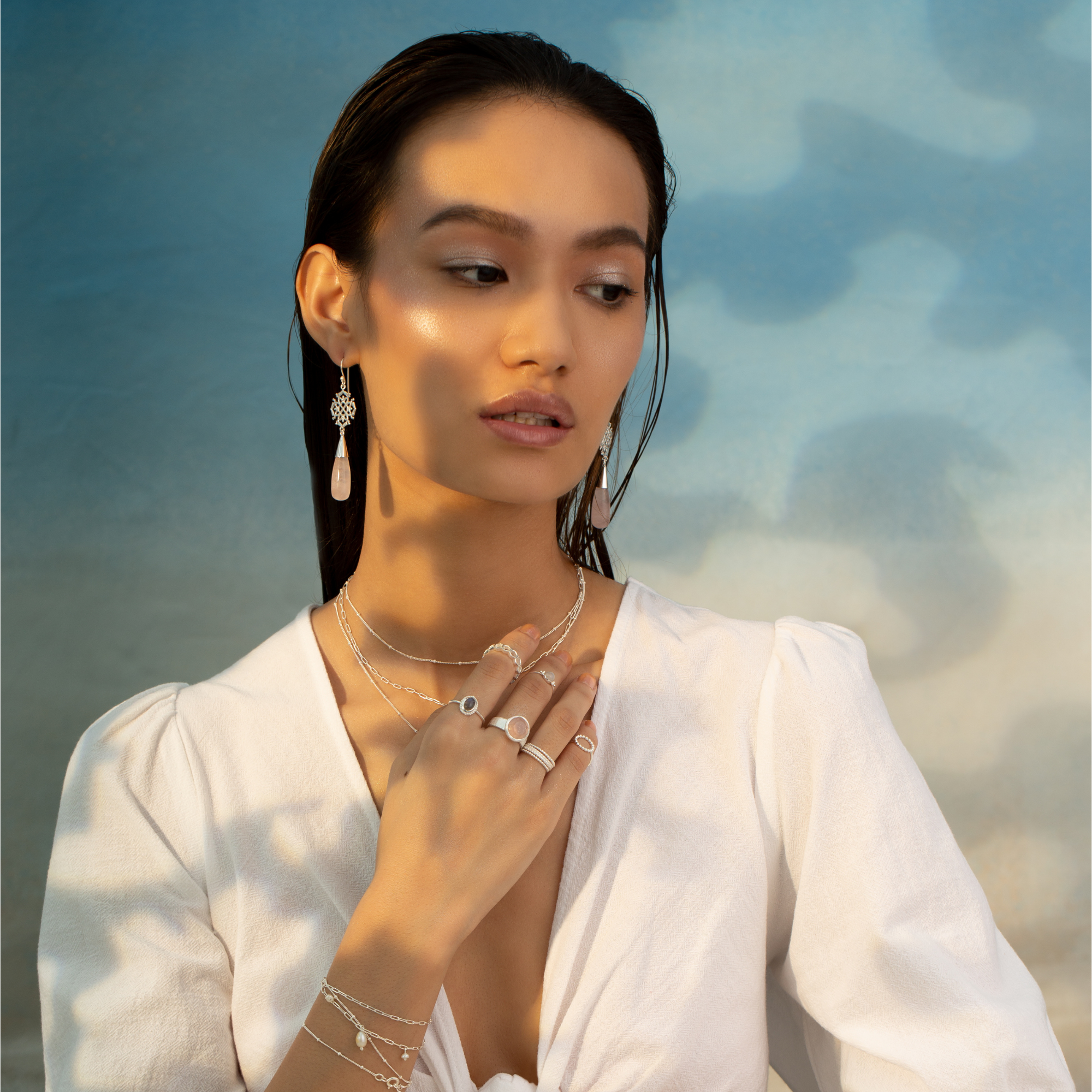 Delicate Vintage Oval Stone Adjustable Ring