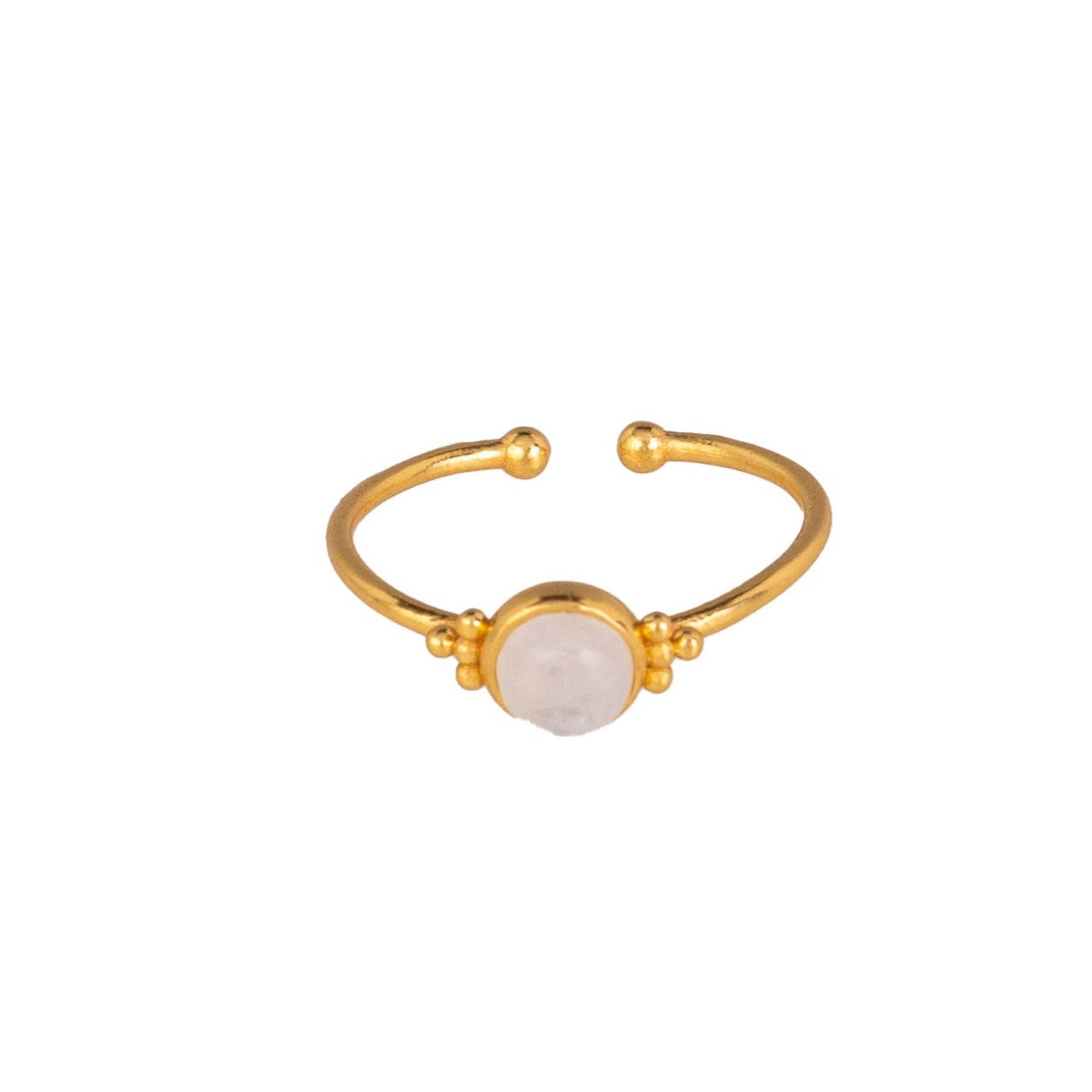 Delicate Vintage Round Stone Adjustable Ring