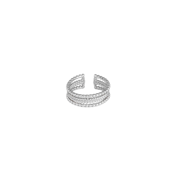 Love of Dots Triple Band Adjustable Ring in Silver