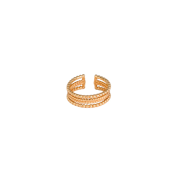 Love of Dots Triple Band Adjustable Ring in Gold