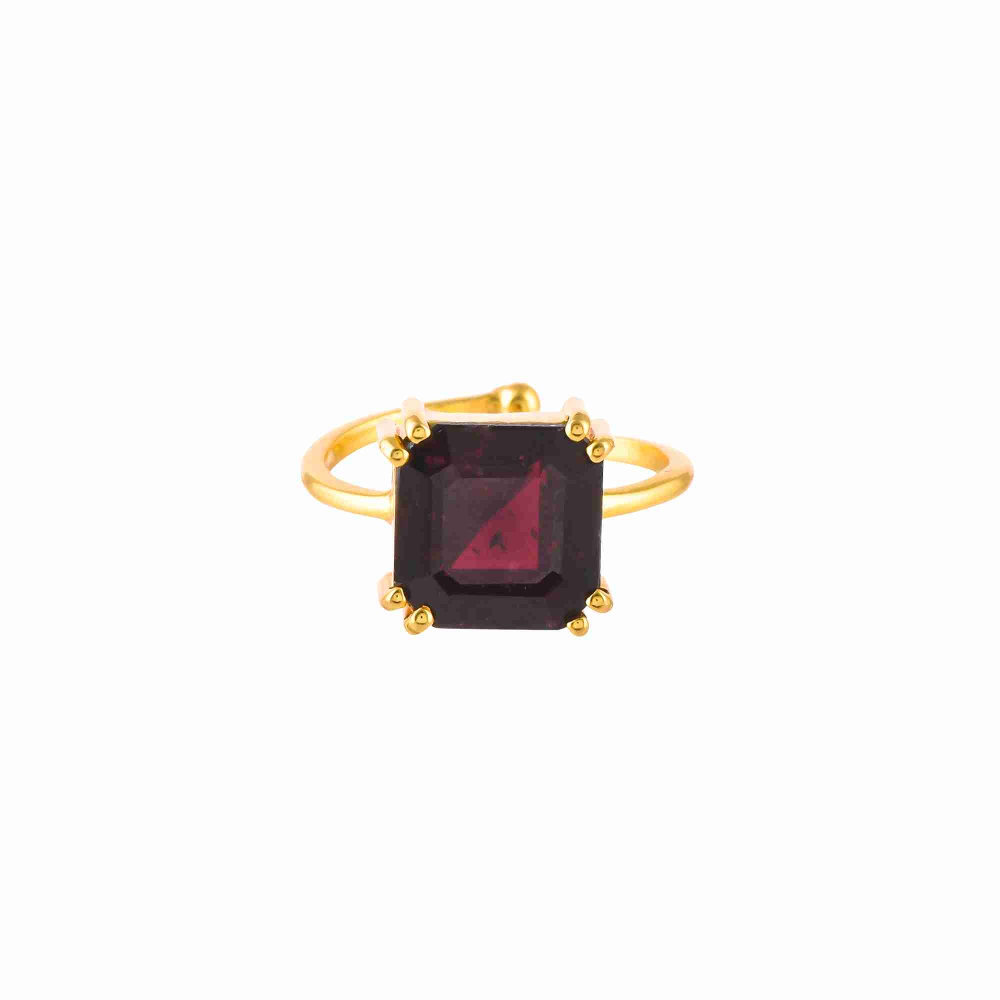 Ribbons and Lace Large Escher-cut Gemstone Statement Ring (Adjustable)