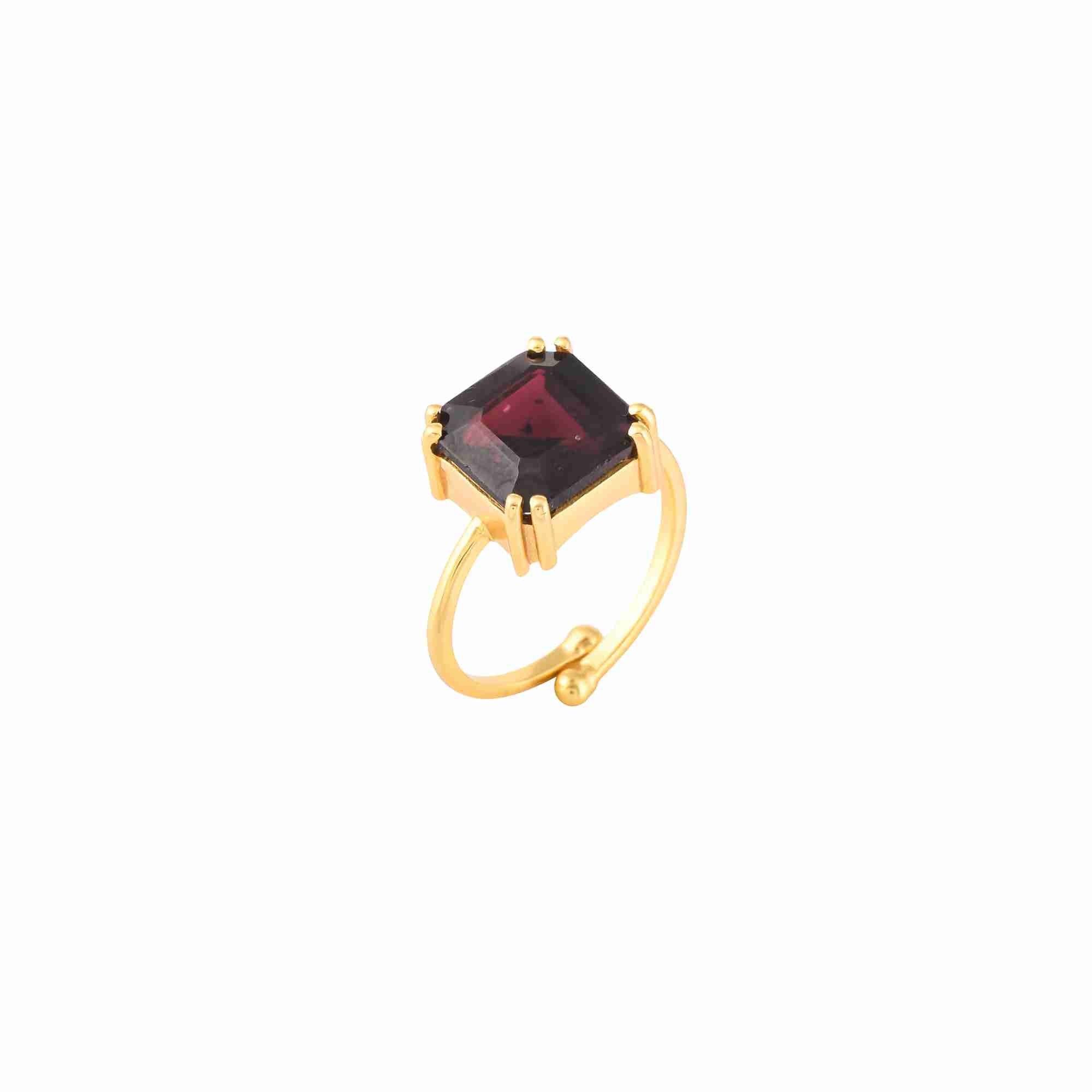 Ribbons and Lace Large Escher-cut Gemstone Statement Ring (Adjustable)