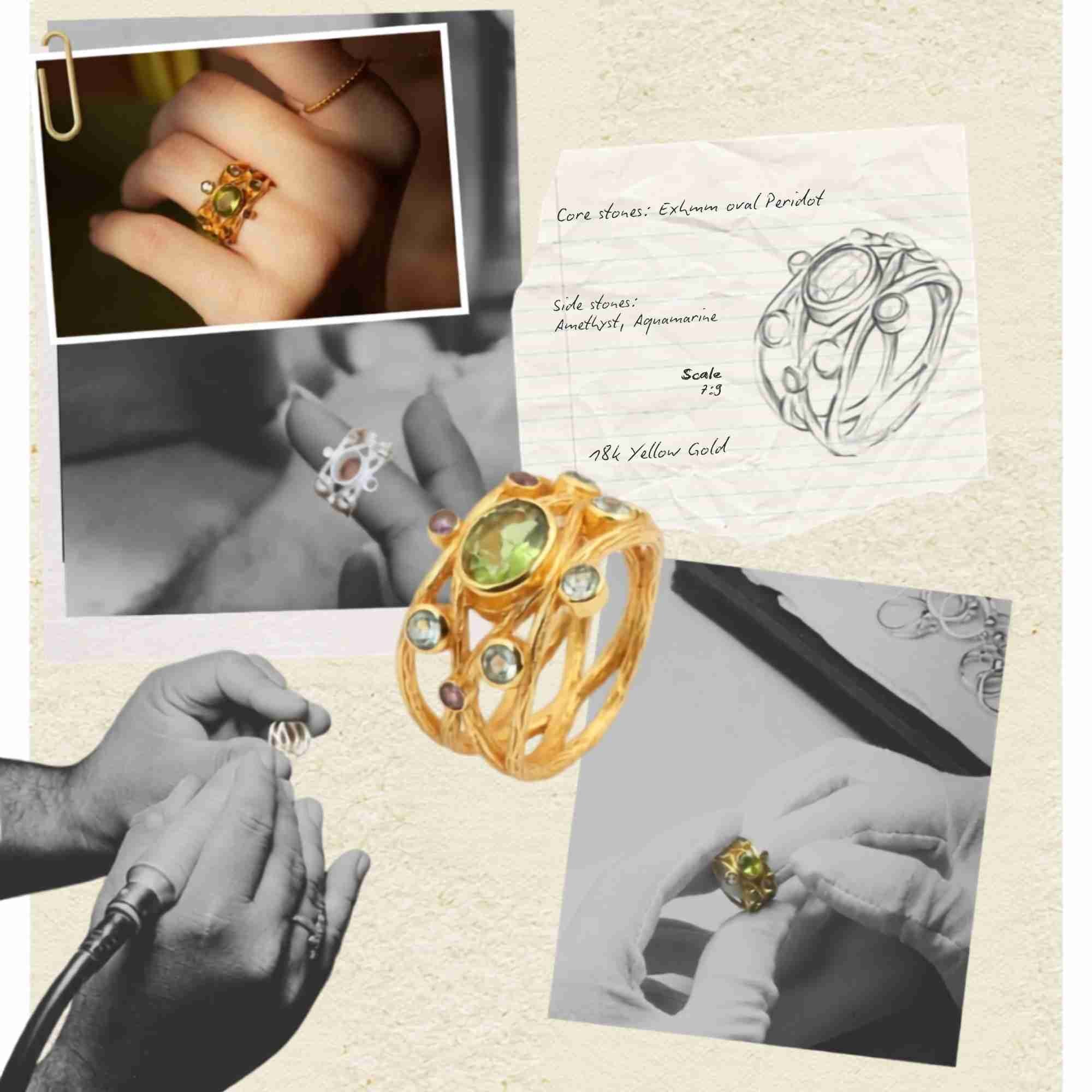Bespoke gold ring being handcrafted