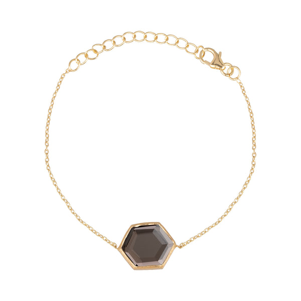 Geo Glam Hexagon Stone Bracelet Gold