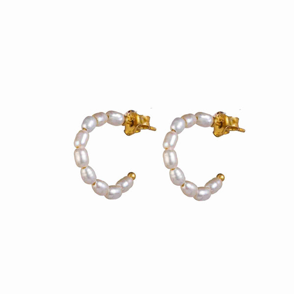 Pearls Galore Small Hoop Earrings Gold
