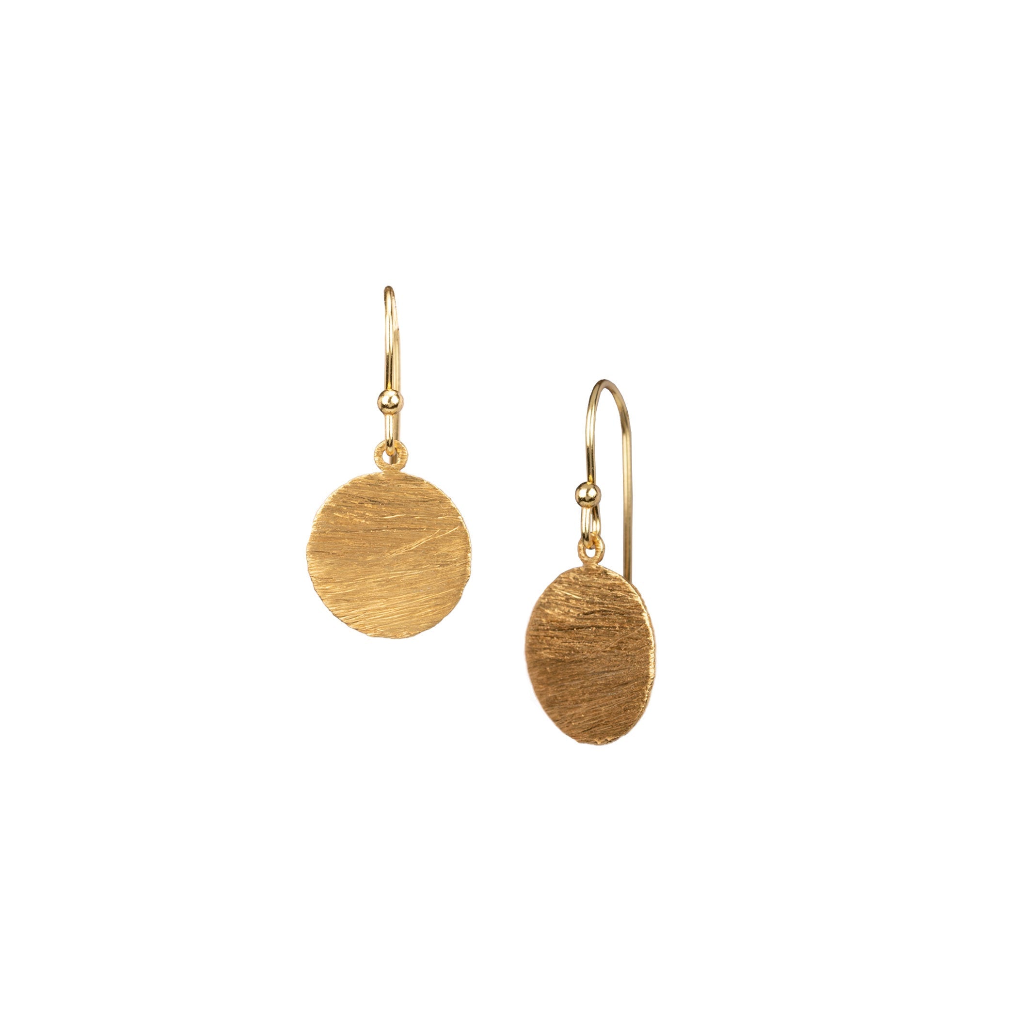 Shimmering Disks Coin Drop Earrings Gold Medium