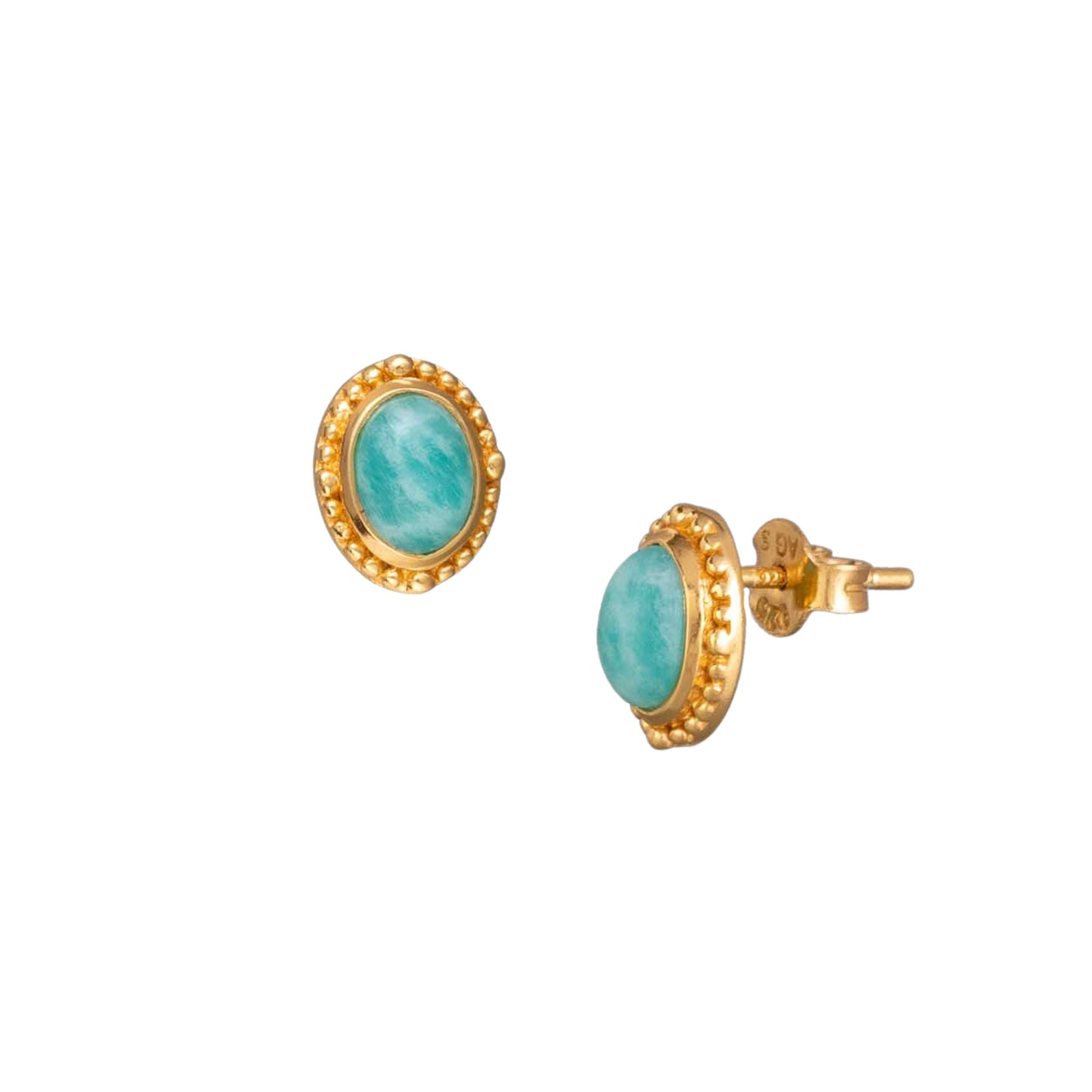 Delicate Vintage Oval Stone Studs