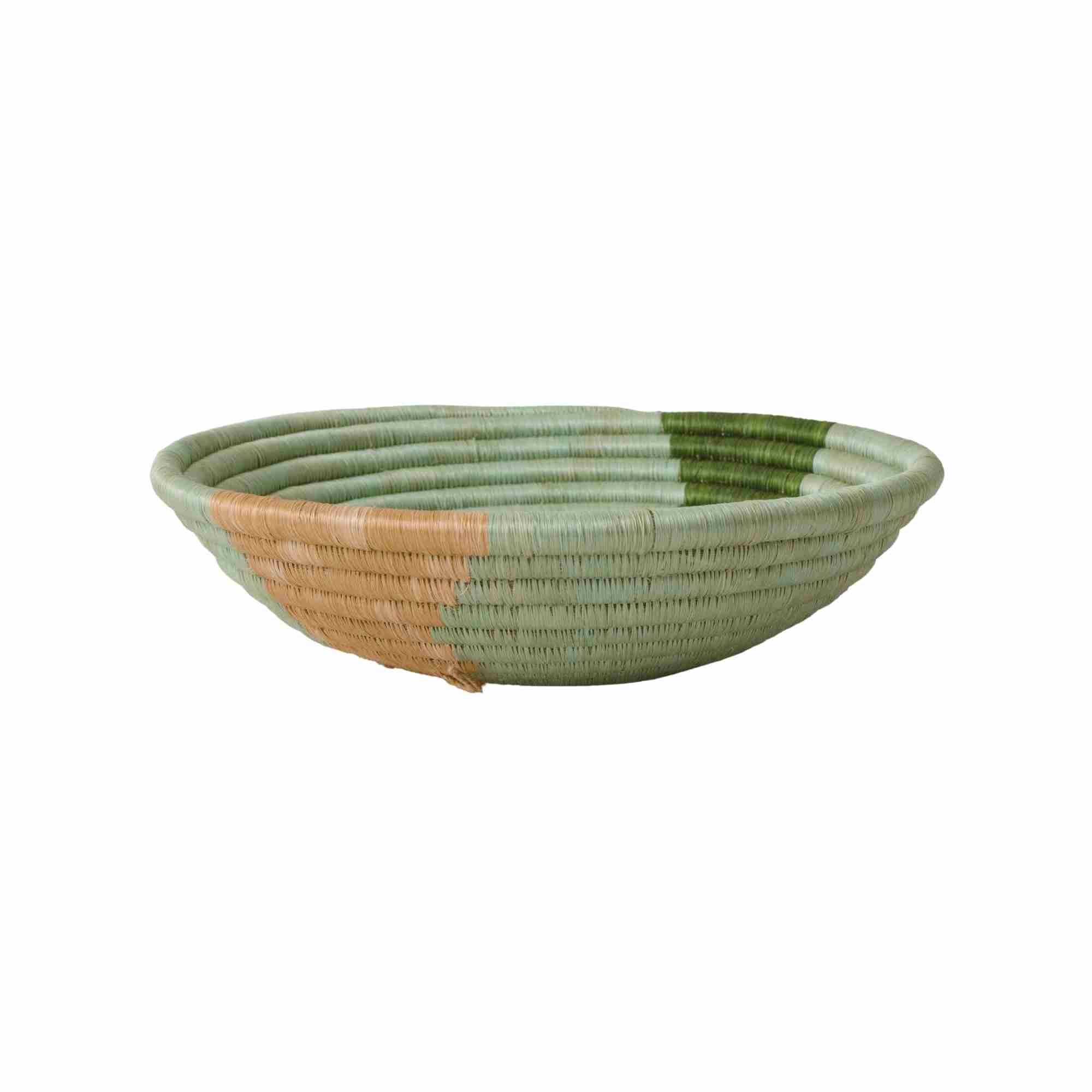 Medium 25cm Medium Apricot & Olive Striped Basket for Fruits and More
