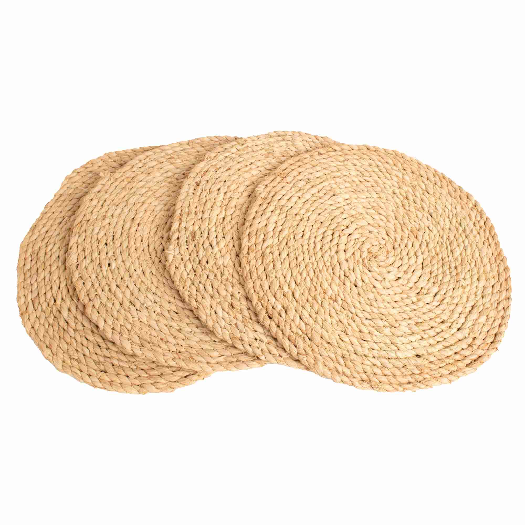 Large Heathered Natural Set of 4 Round Placemats