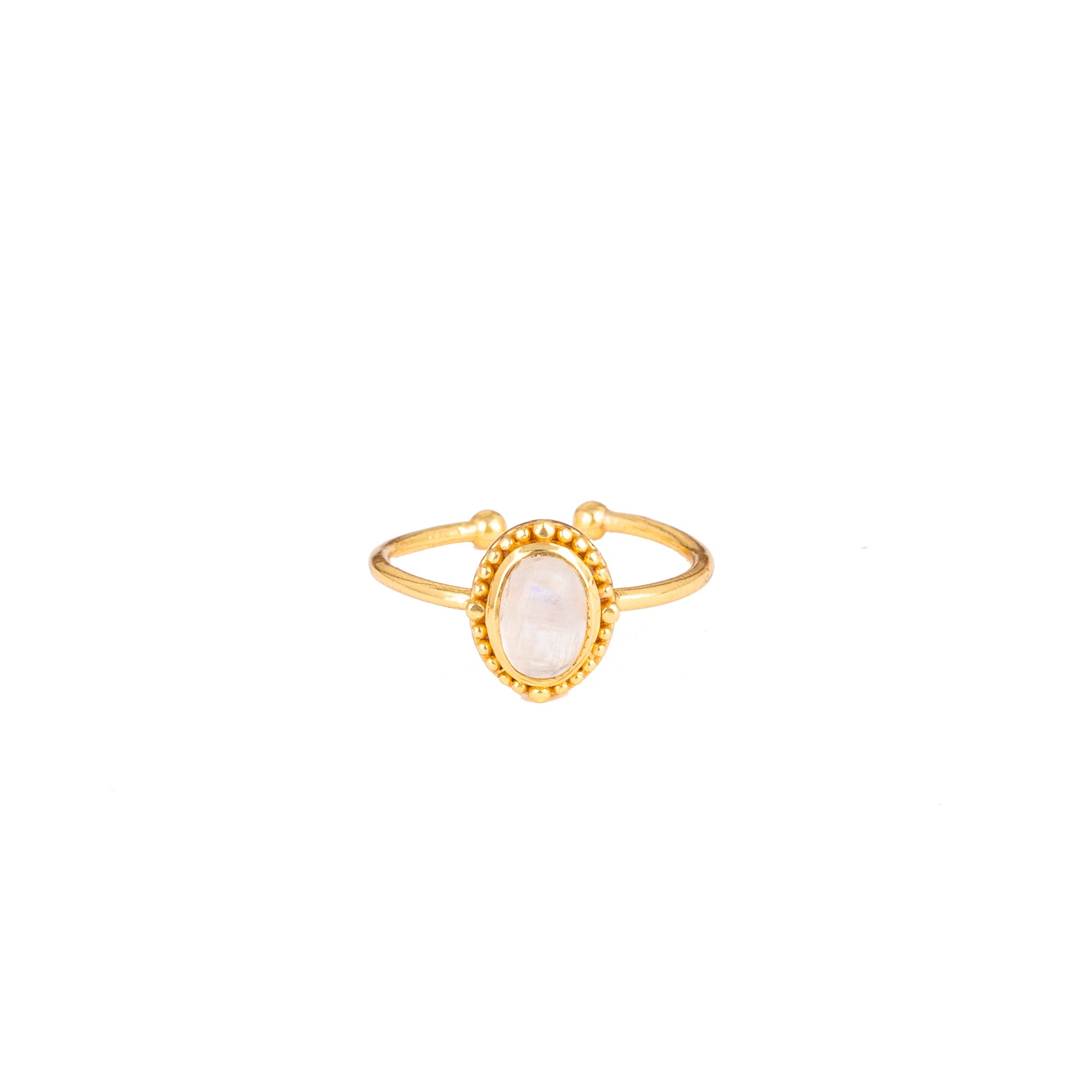 Delicate Vintage Oval Stone Adjustable Ring