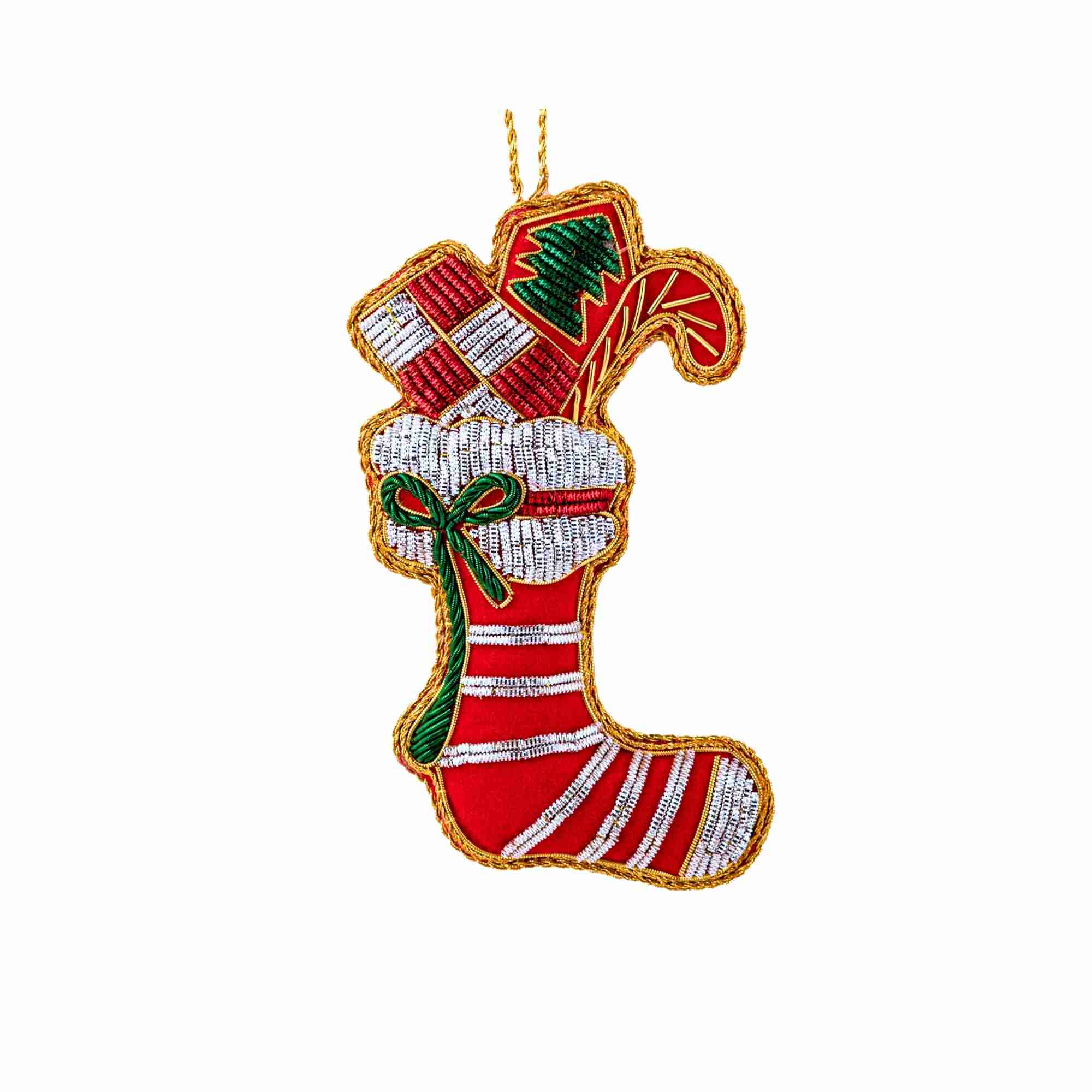 Weihnachtsstrumpf mit Zardozi-Füllung