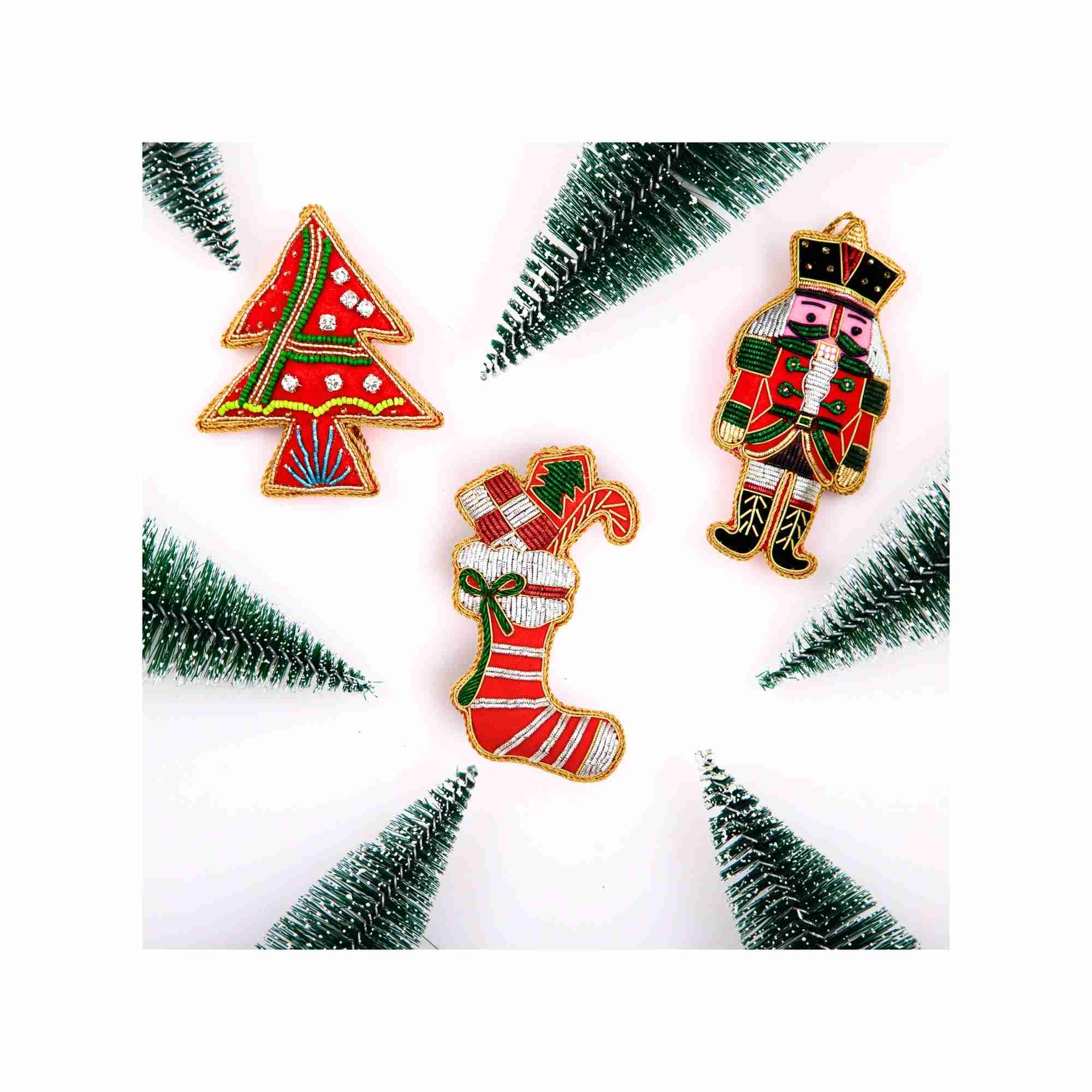 Weihnachtsstrumpf mit Zardozi-Füllung