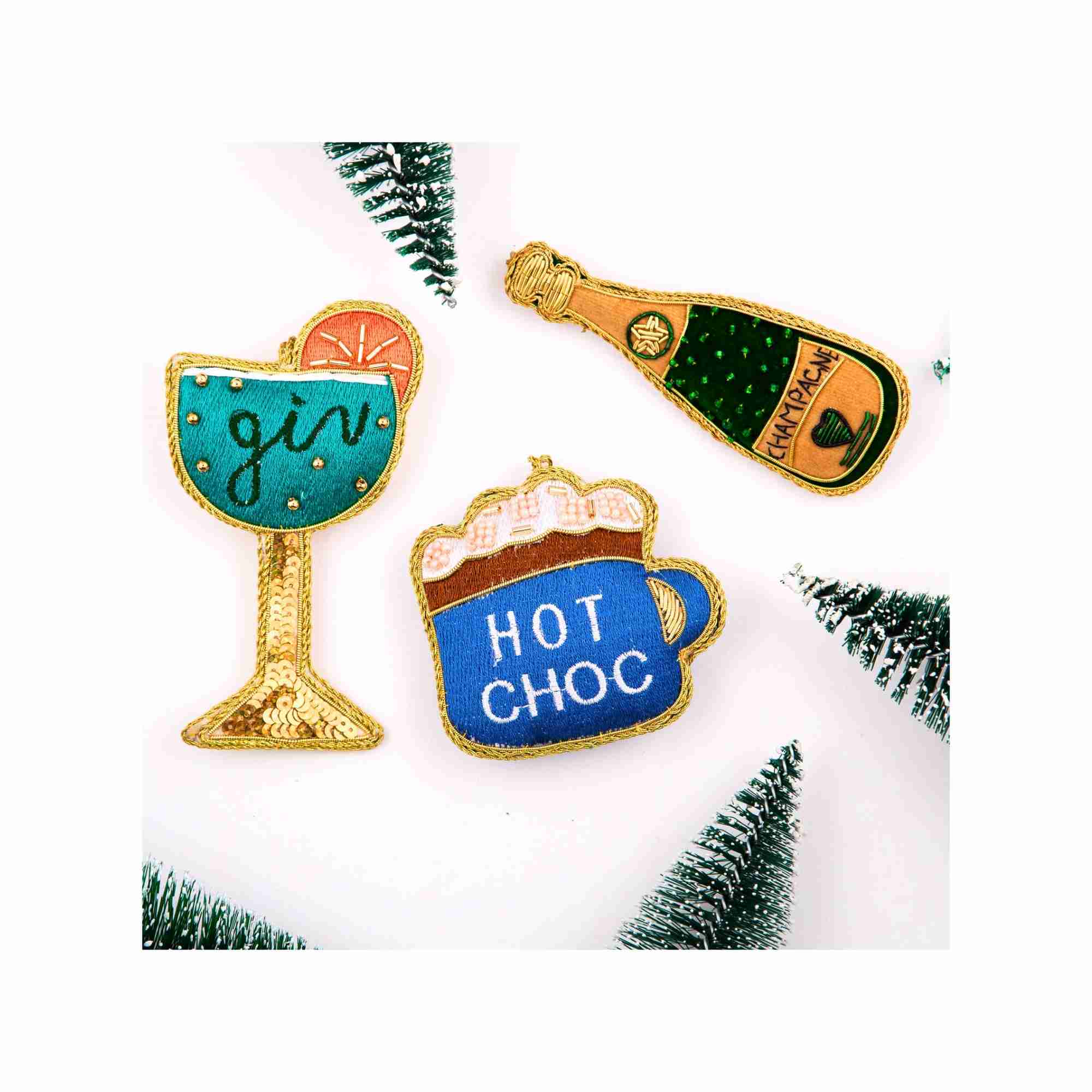 XMAS Zardozi Champagne Bottle