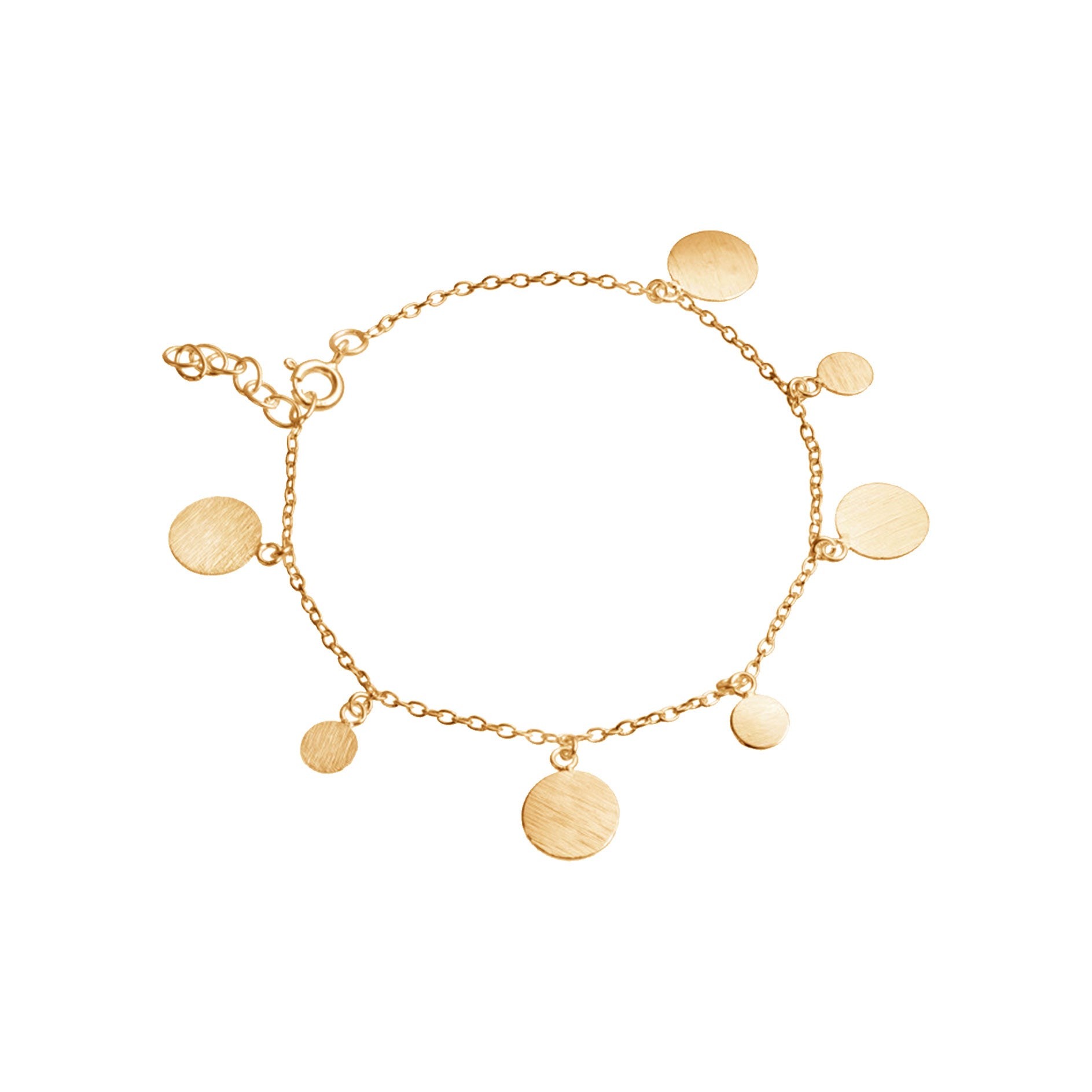 Shimmering Disks Delicate Chain Bracelet Gold