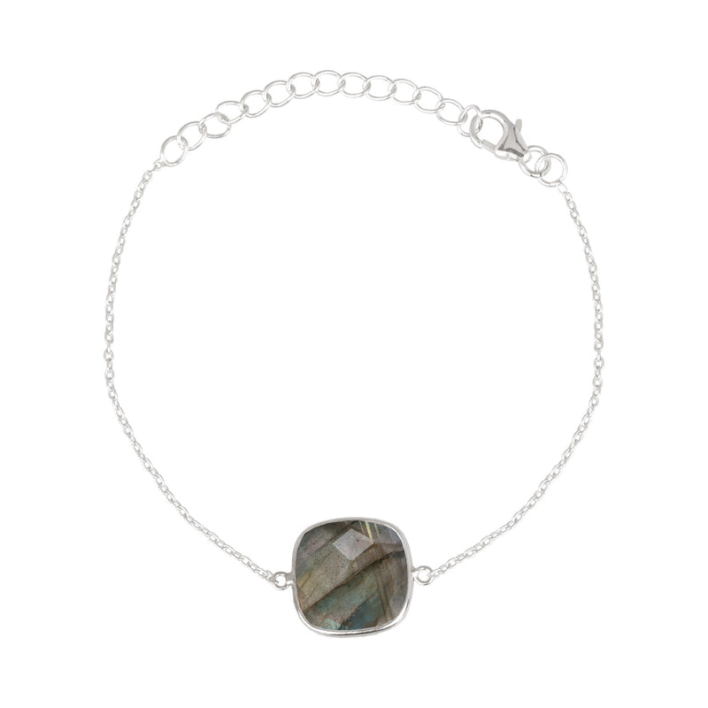Geo Glam Quadra Stone Bracelet Silver