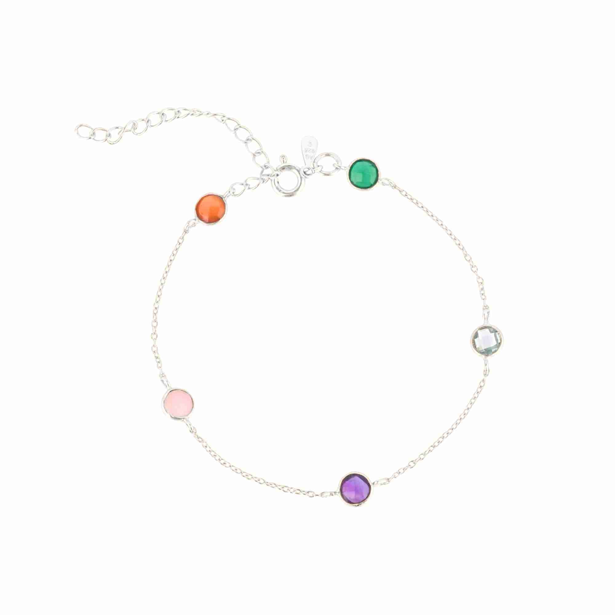 Dew Drops Multi-coloured Gemstones Stone Bracelet