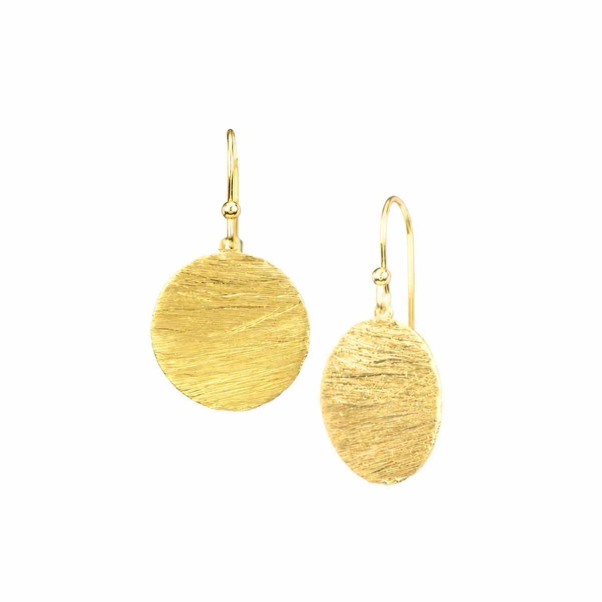 Minimalist Disc Drop Earrings Large · Gold