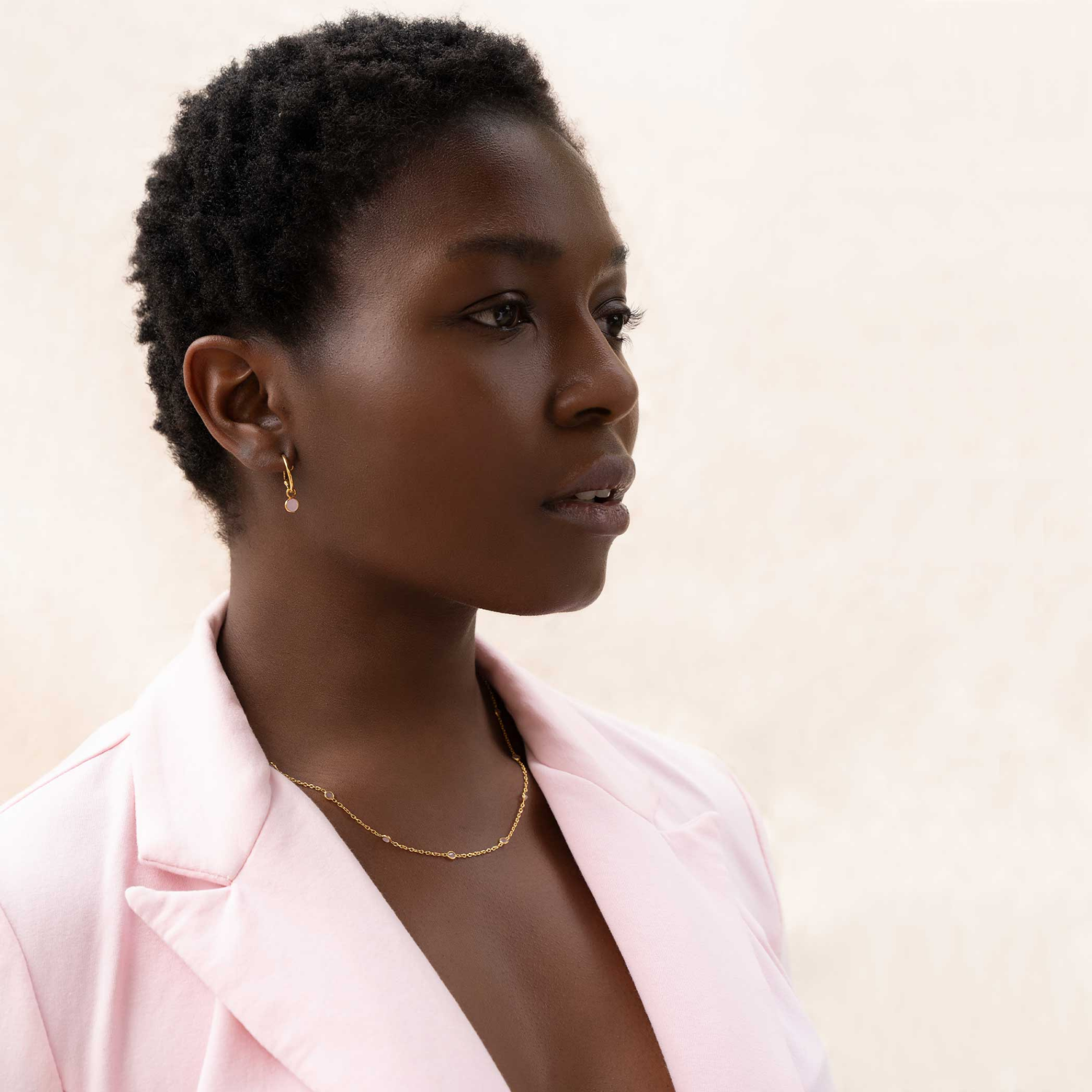 Dew Drops Hoop Earrings with Peridot Charm Gold