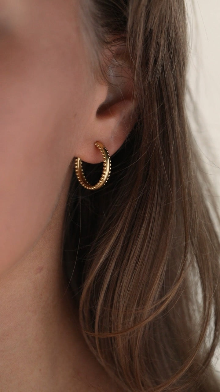 Love of Dots Small Hoops Gold