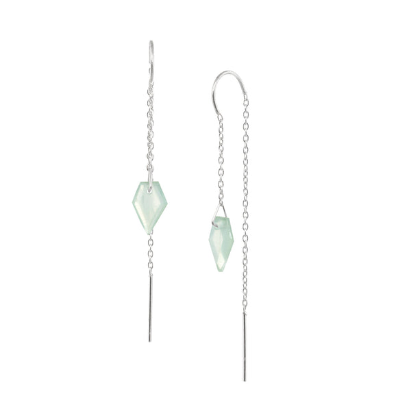 Geo Glam Facetted Stone Threader Earring