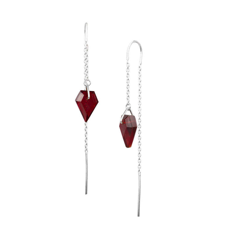 Geo Glam Facetted Stone Threader Earring
