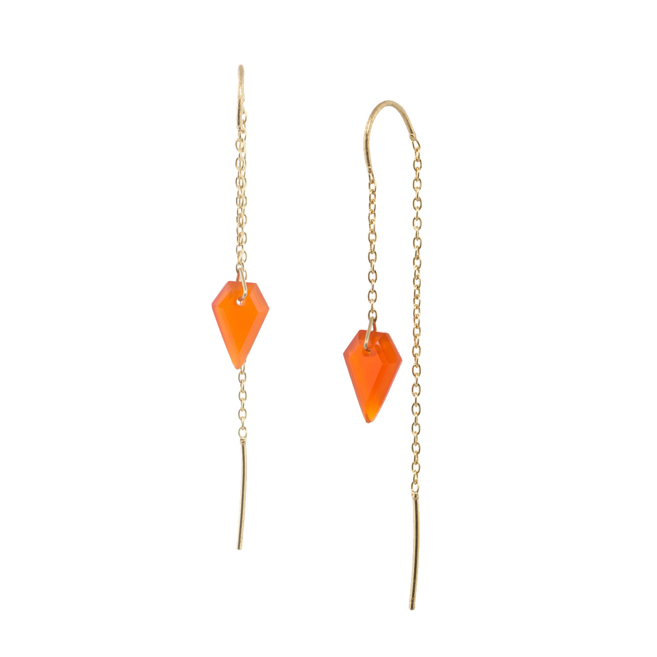 Geo Glam Facetted Stone Threader Earring