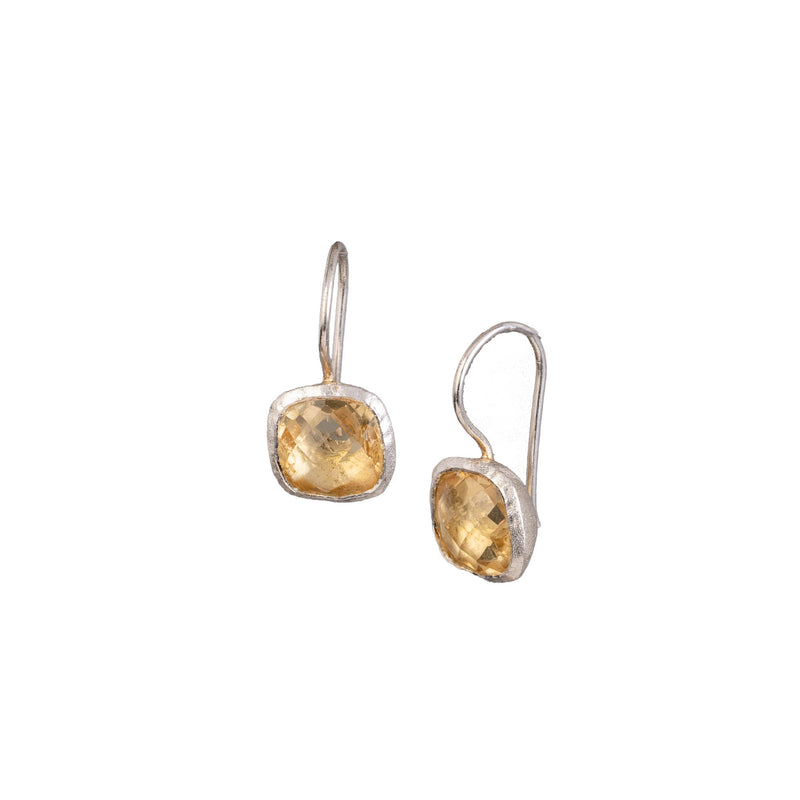 Geo Glam Cup Stone Hook Earrings