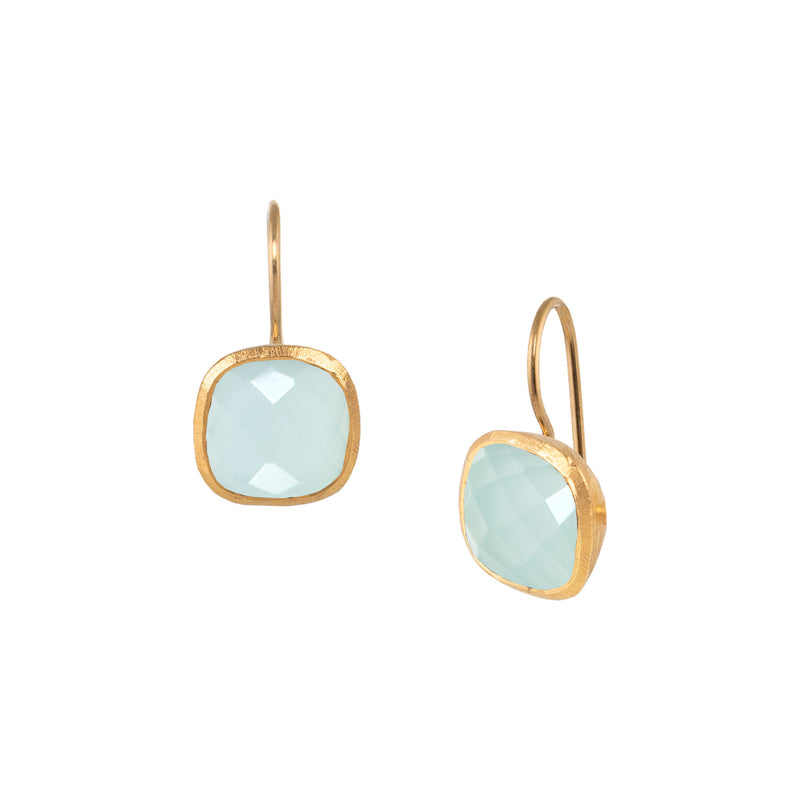 Geo Glam Cup Stone Hook Earrings