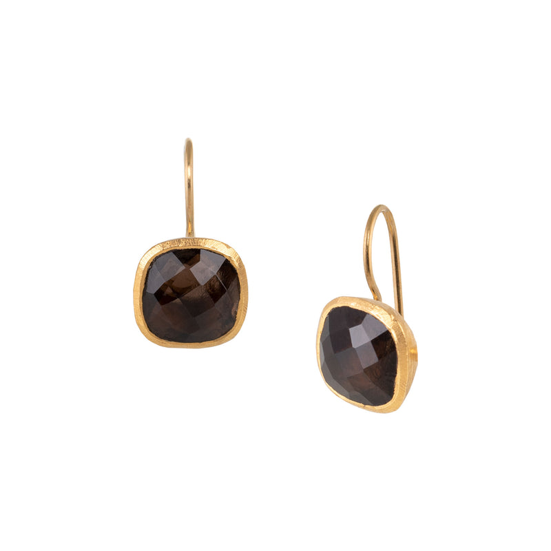 Geo Glam Cup Stone Hook Earrings
